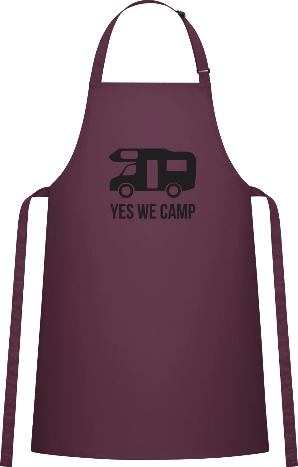 Yes We Camp - Aubergine Cotton Bib Apron - Front