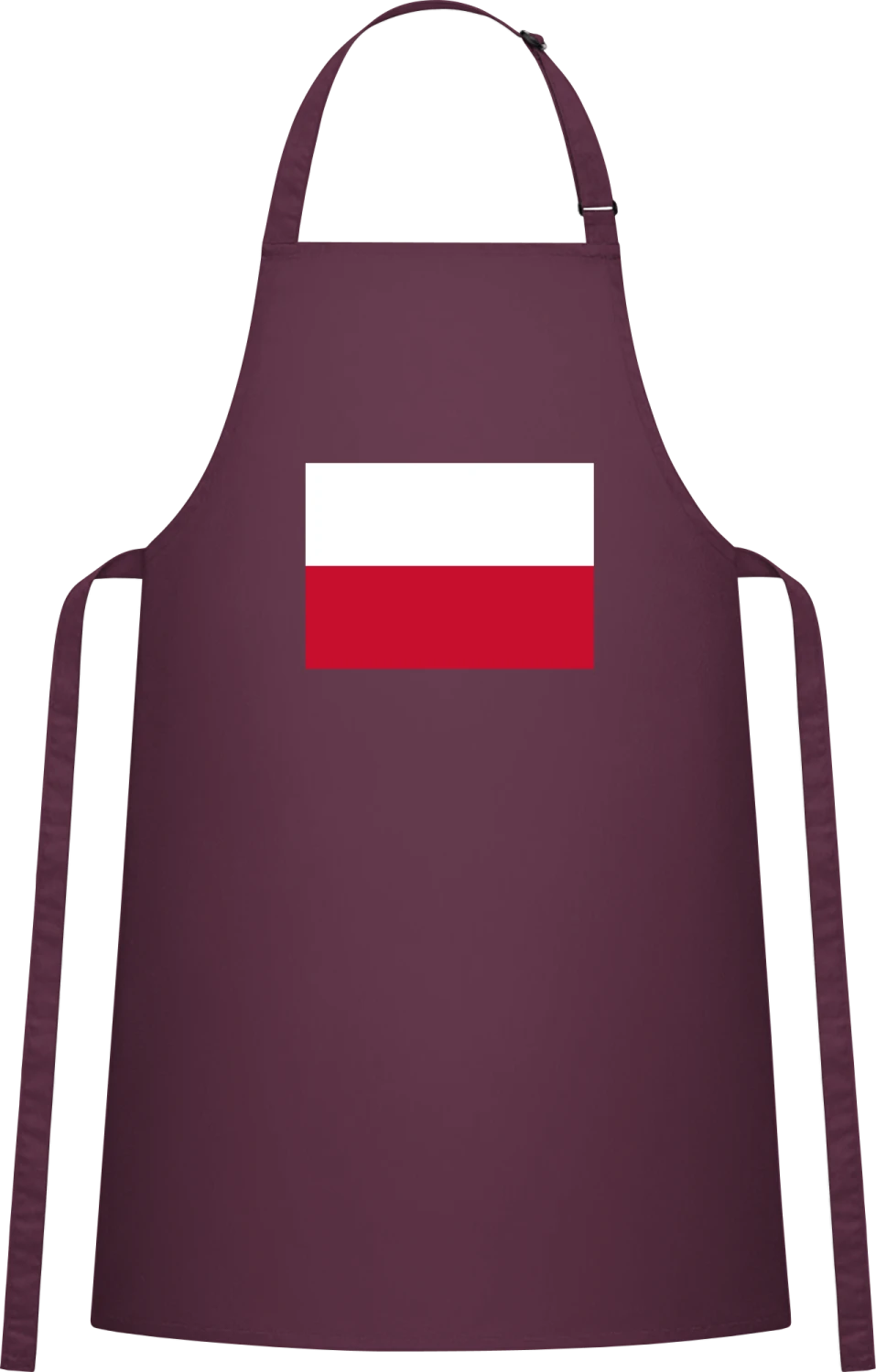 Poland Flag - Aubergine Cotton Bib Apron - Front