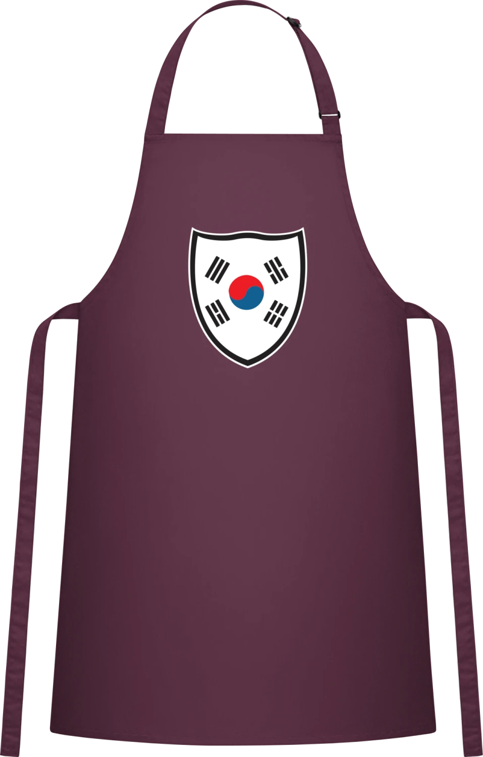 South Korea Shield Flag - Aubergine Cotton Bib Apron - Front