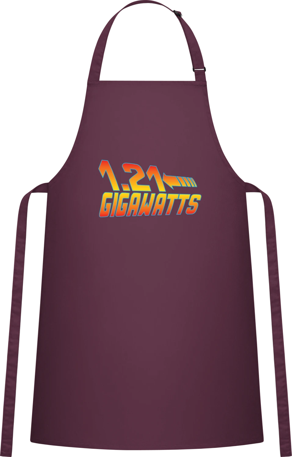 1.21 Gigawatts - Aubergine Cotton Bib Apron - Front