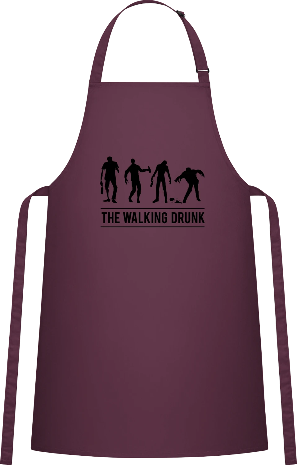 Drunk Party Zombies - Aubergine Cotton Bib Apron - Front