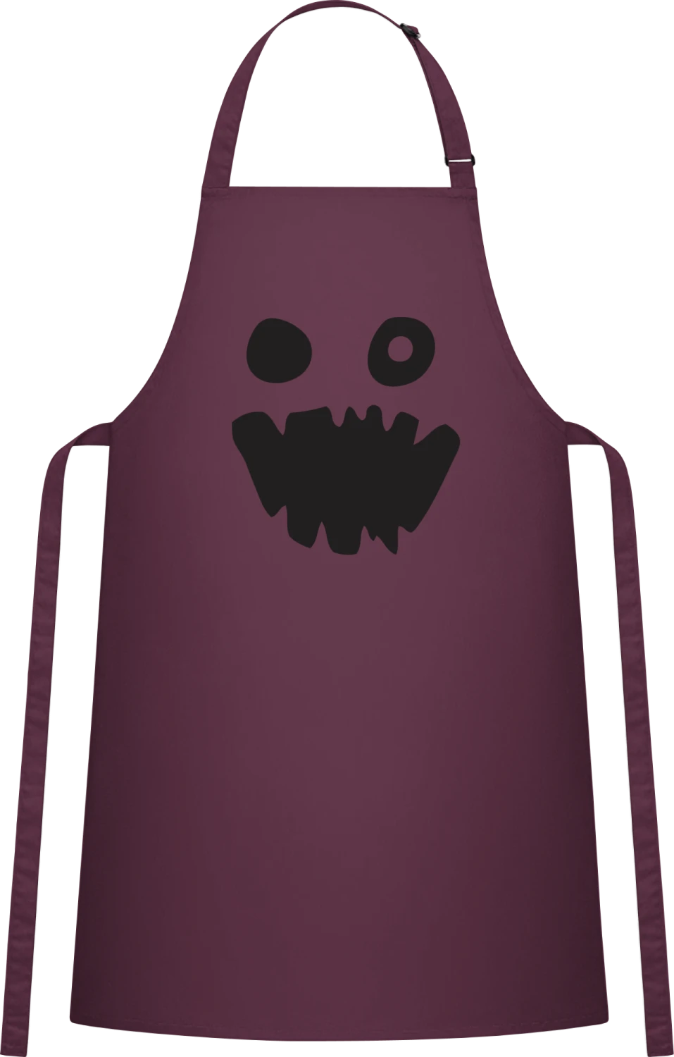 Ghost Effect - Aubergine Cotton Bib Apron - Front