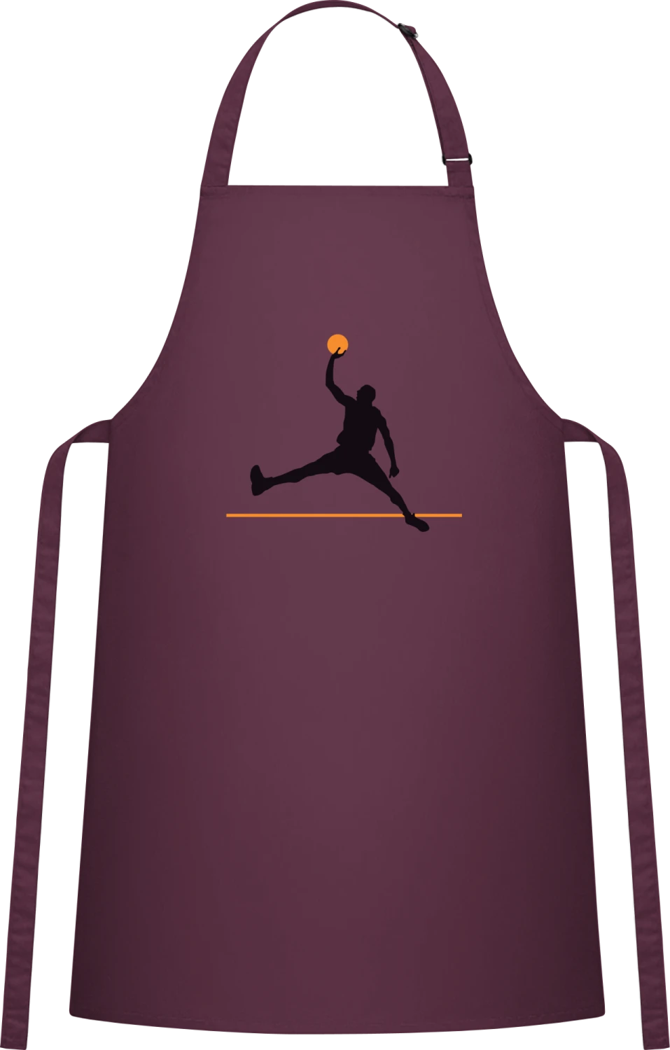 Basketball Player - Aubergine Cotton Bib Apron - Front