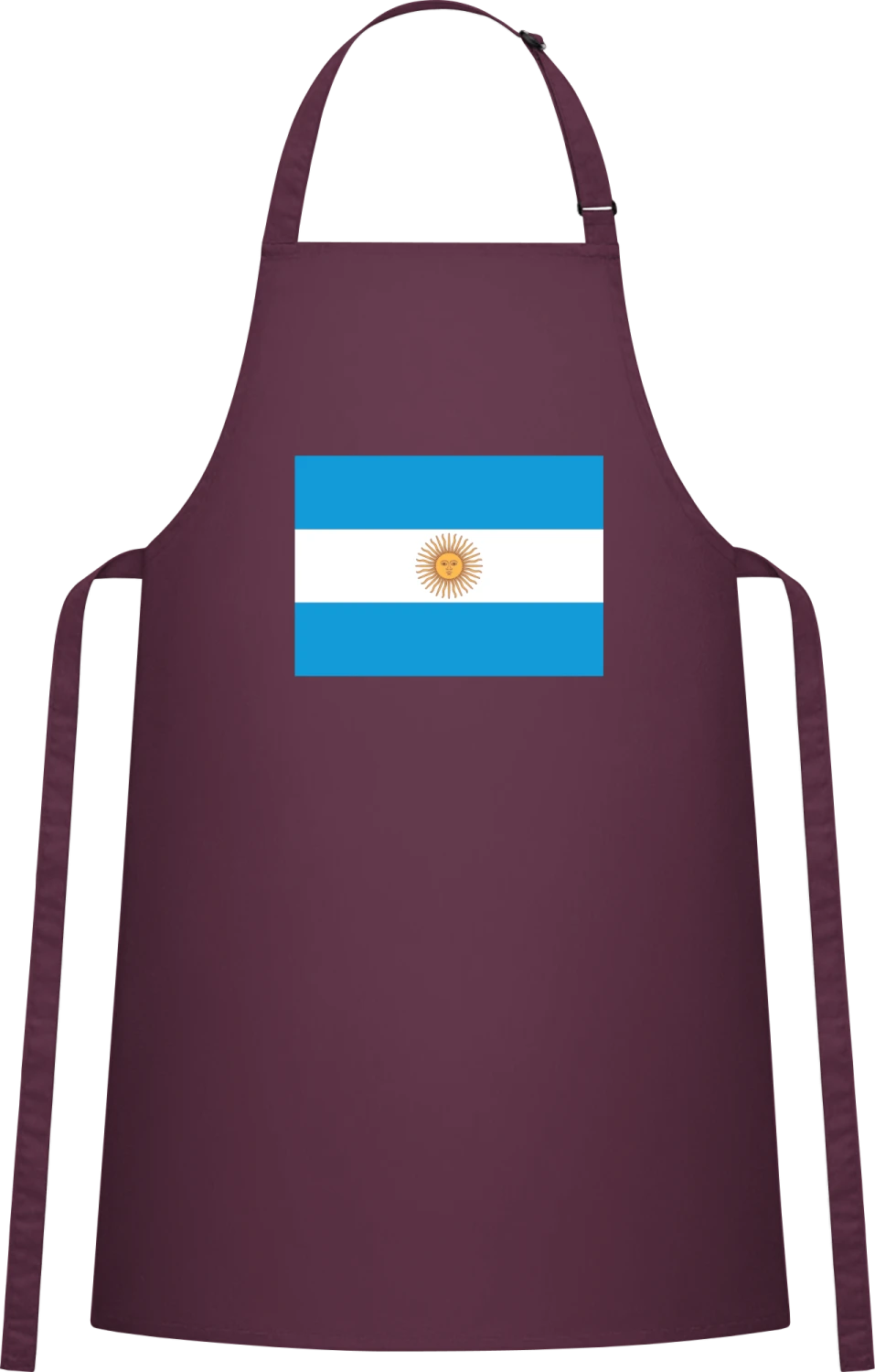 Argentina Flag Classic - Aubergine Cotton Bib Apron - Front