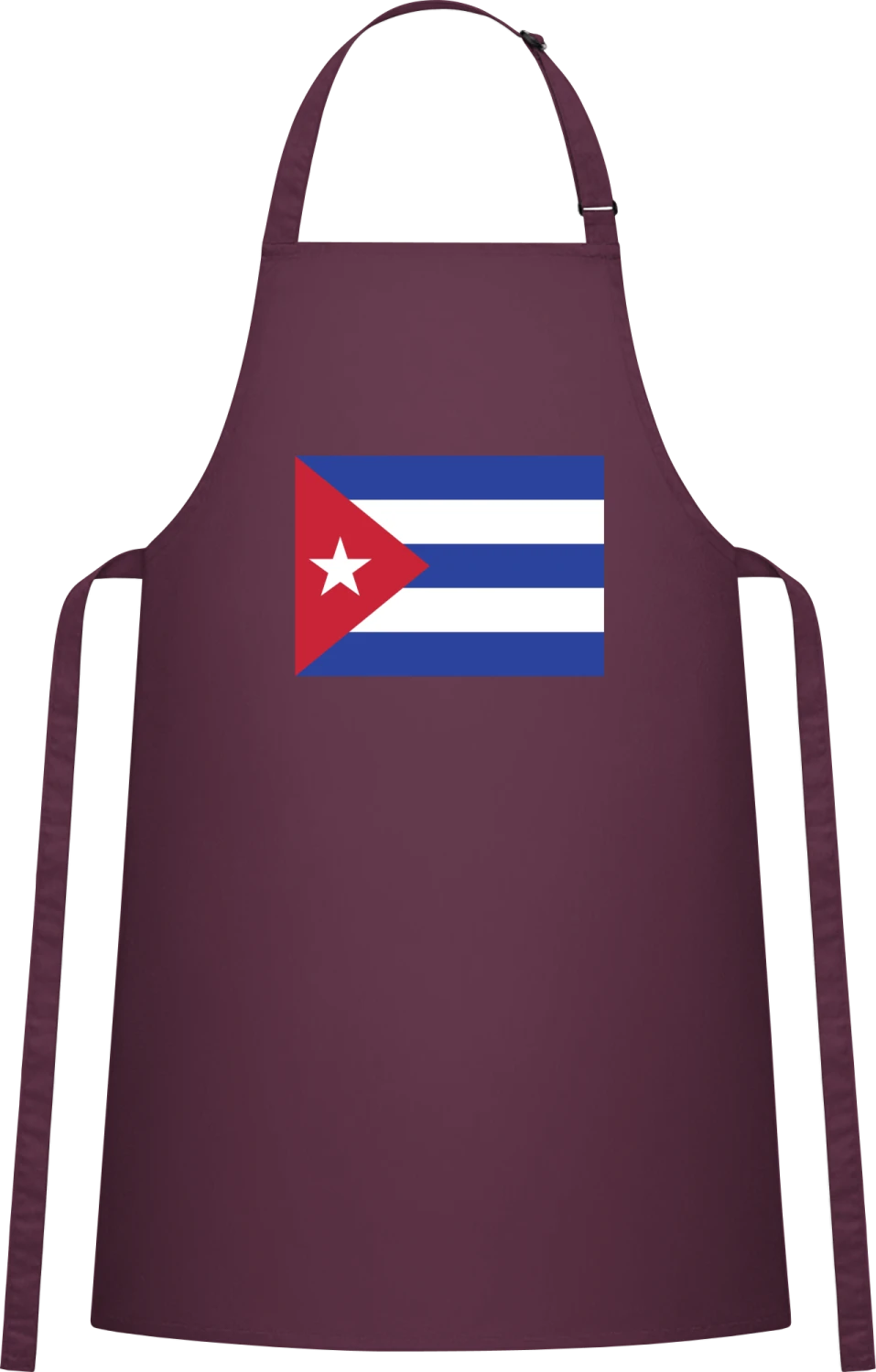 Cuba Flag - Aubergine Cotton Bib Apron - Front