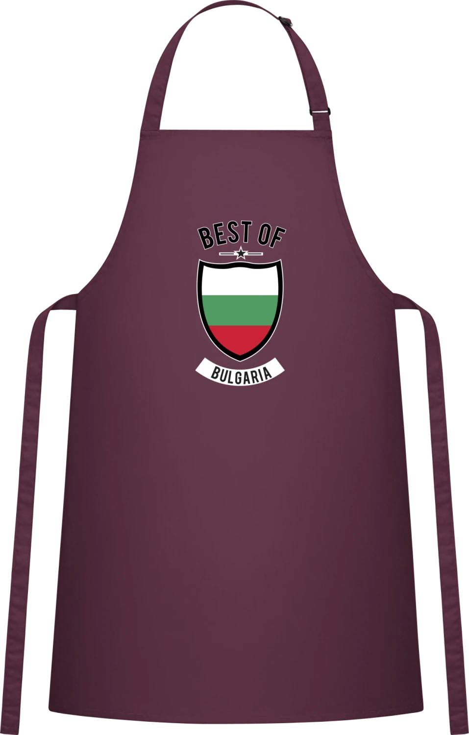 Best of Bulgaria - Aubergine Cotton Bib Apron - Front