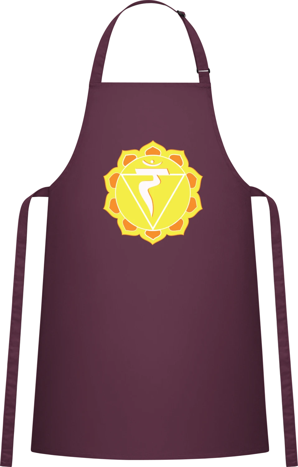 Chakra Manipura - Aubergine Cotton Bib Apron - Front