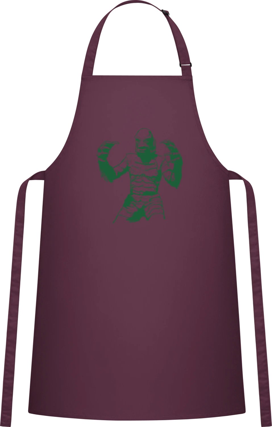 Creature From The Black Lagoon - Aubergine Cotton Bib Apron - Front