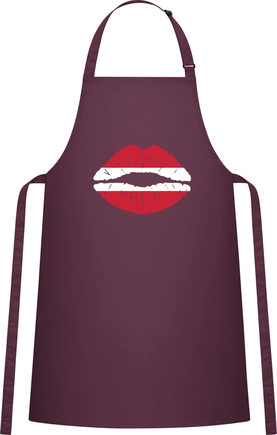 Austrian Kiss Flag - Aubergine Cotton Bib Apron - Front