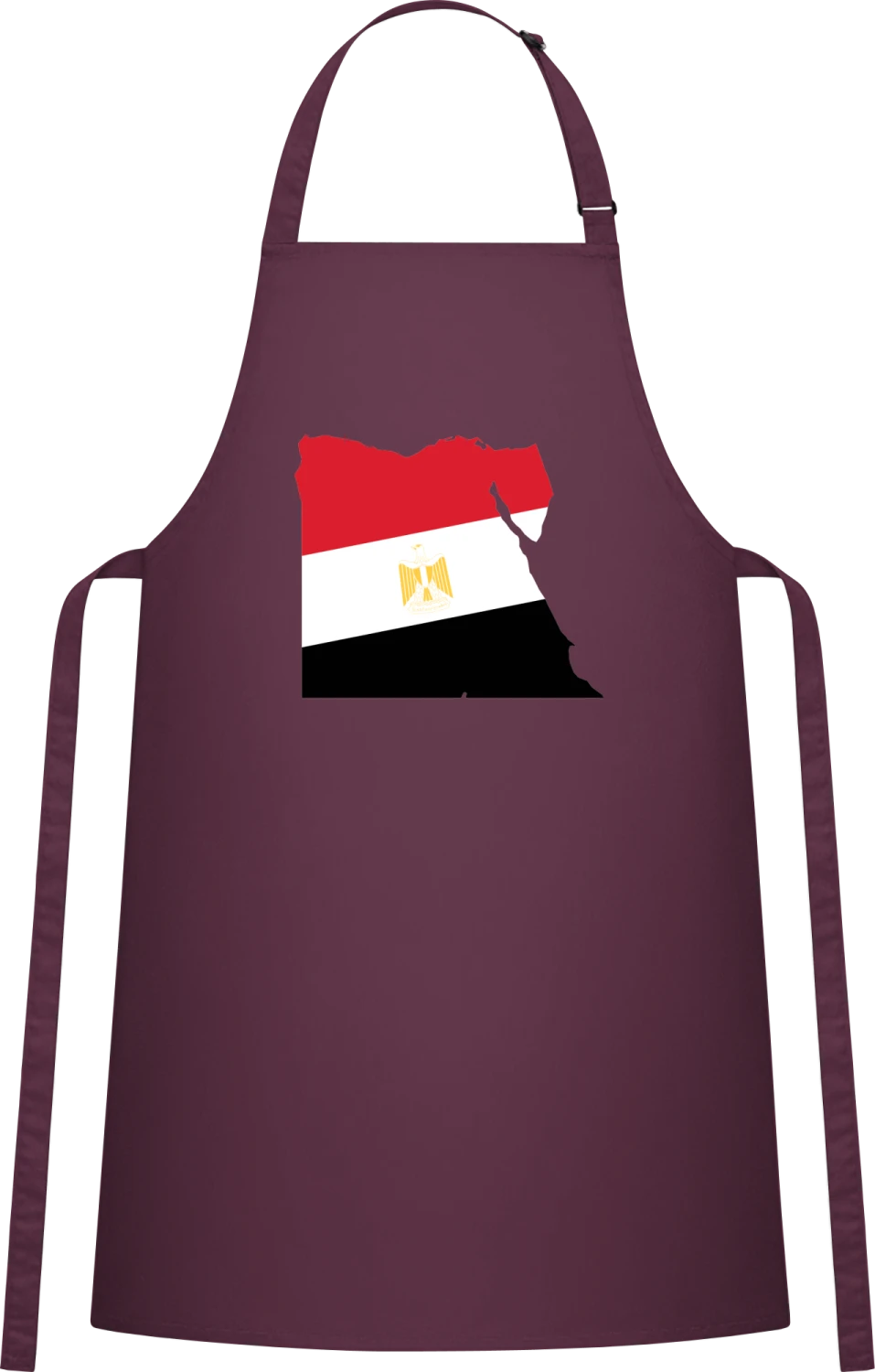 Egypt Map with Crest - Aubergine Cotton Bib Apron - Front