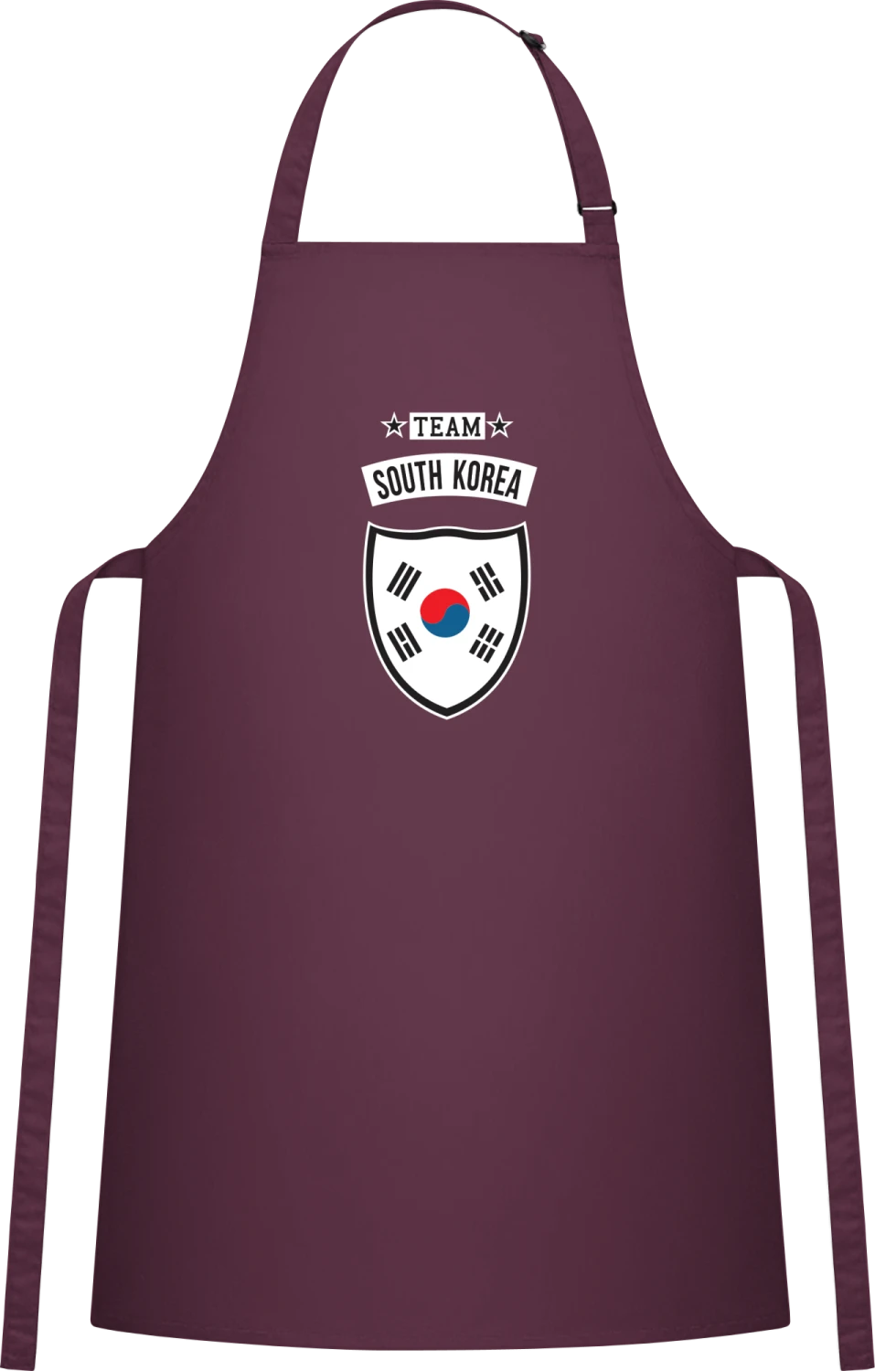 Team South Korea - Aubergine Cotton Bib Apron - Front