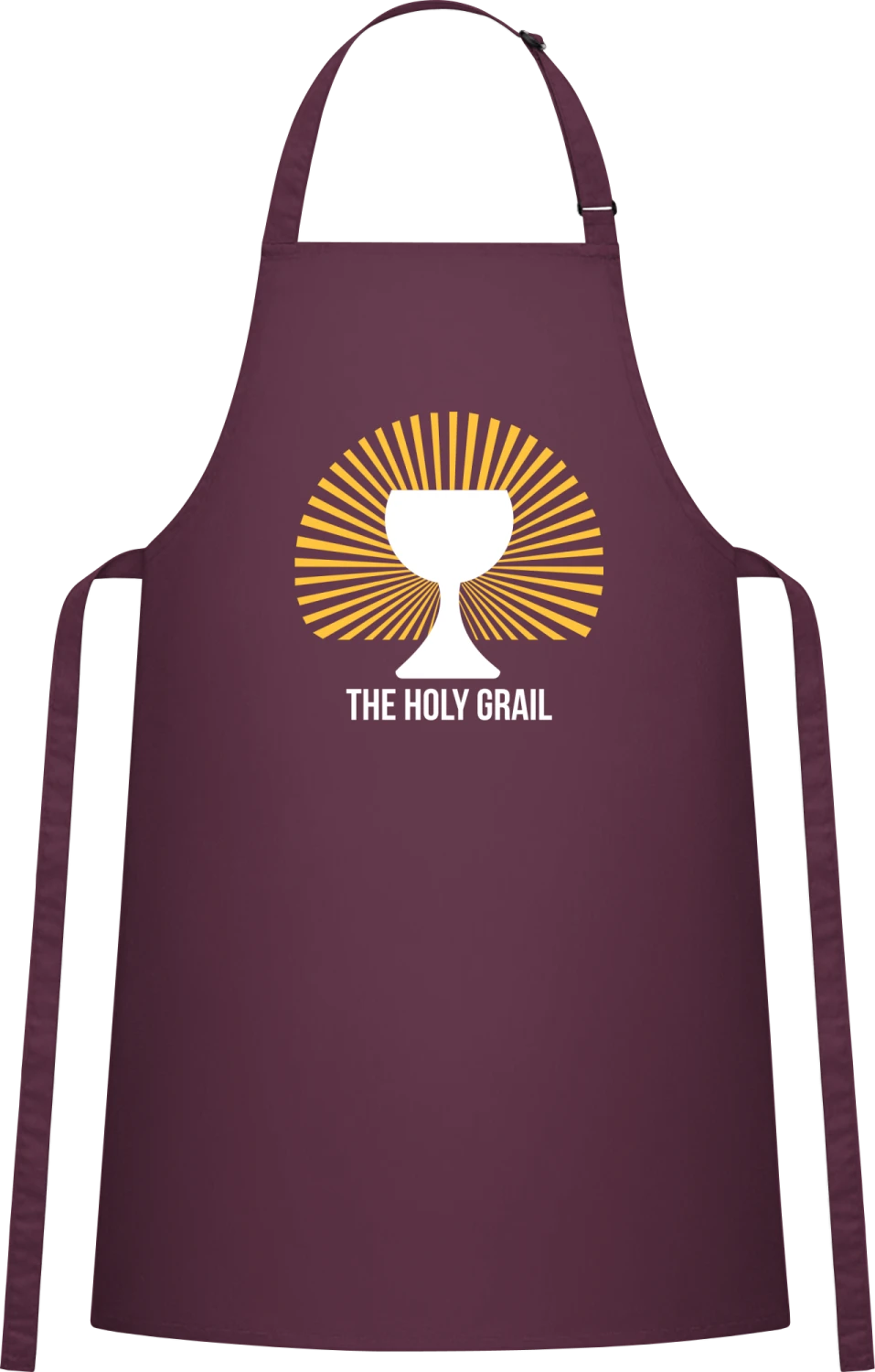 The Holy Grail - Aubergine Cotton Bib Apron - Front