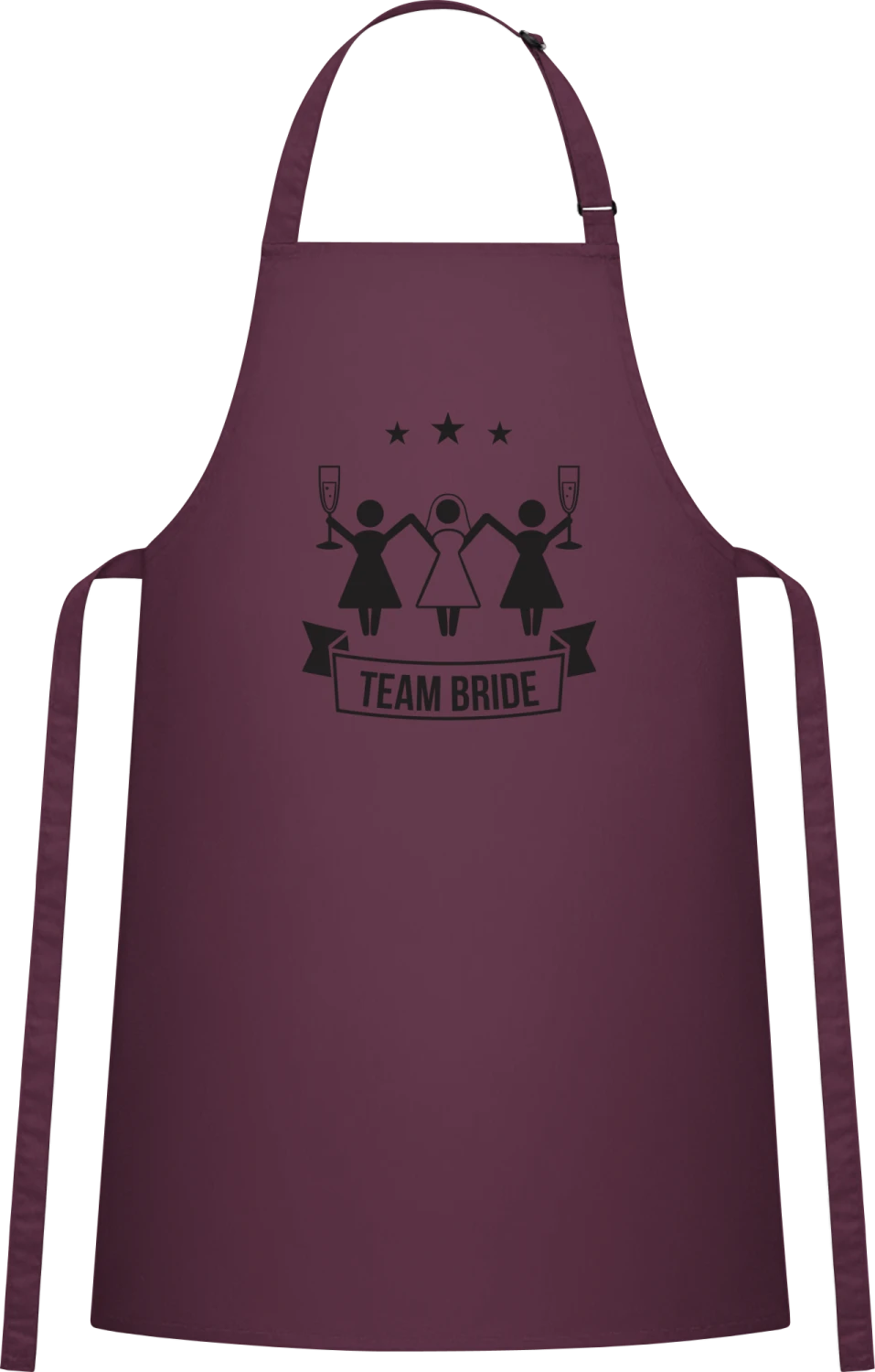 Team Bride Drinking - Aubergine Cotton Bib Apron - Front