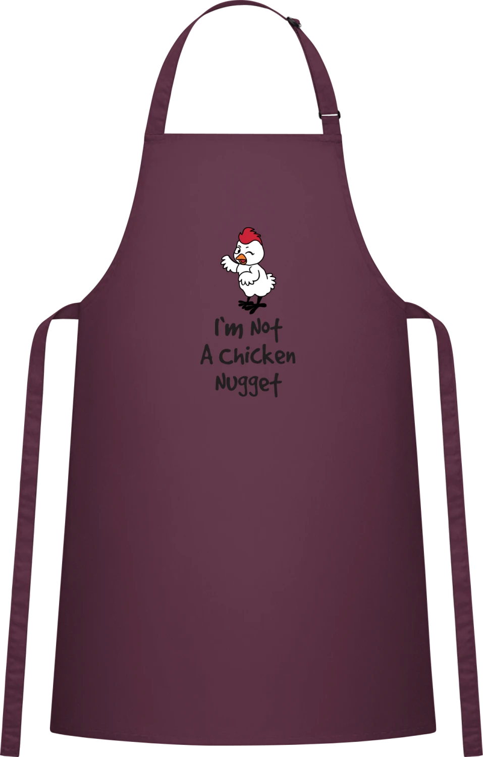 I'm Not A Chicken Nugget - Aubergine Cotton Bib Apron - Front