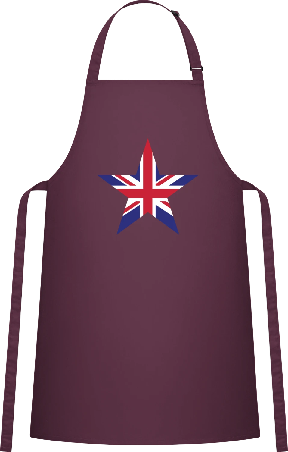 British Star - Aubergine Cotton Bib Apron - Front