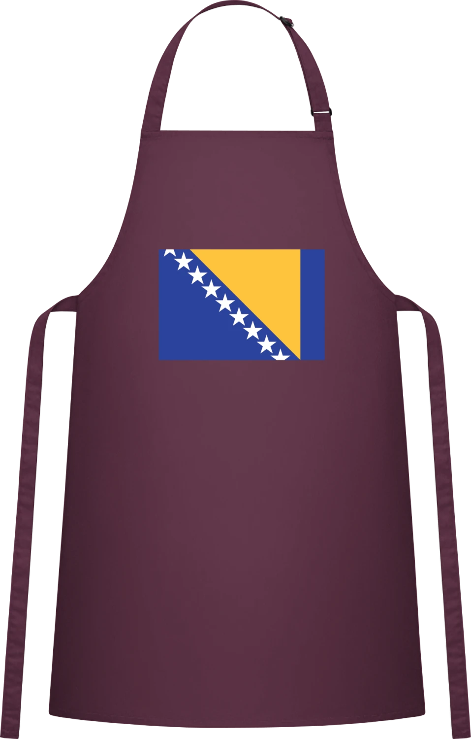 Bosnia-Herzigowina Flag - Aubergine Cotton Bib Apron - Front