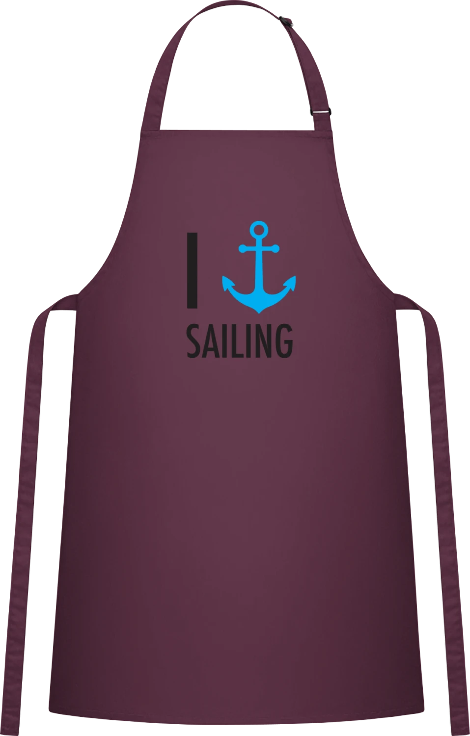 I heart Sailing - Aubergine Cotton Bib Apron - Front