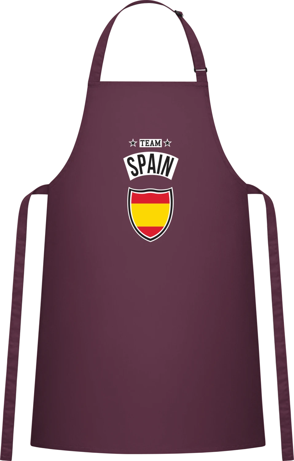 Team Spain - Aubergine Cotton Bib Apron - Front