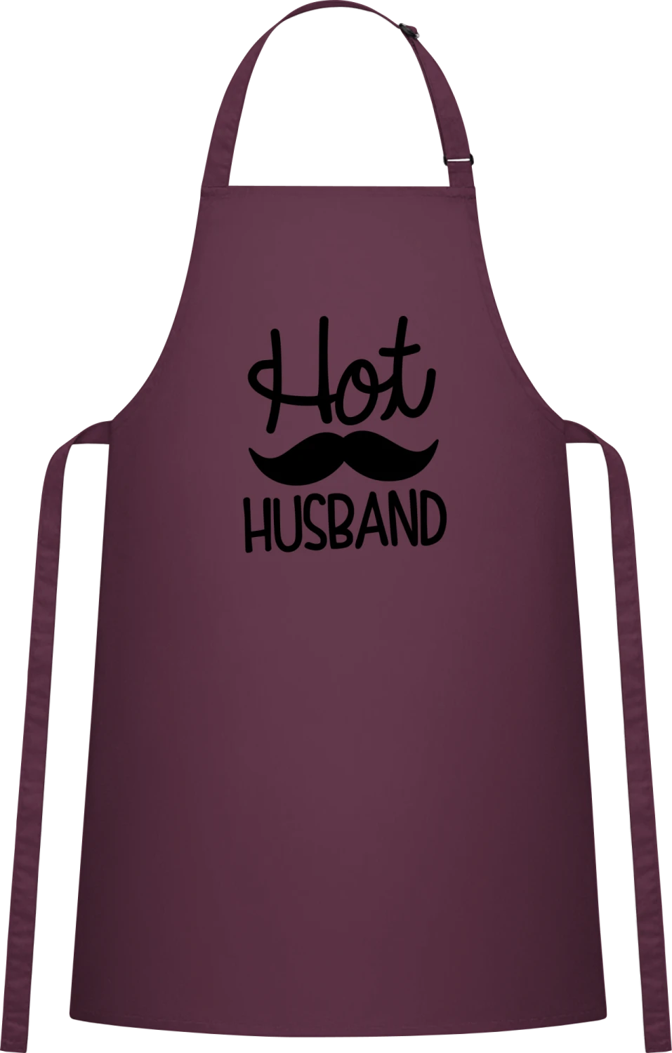 Hot Husband - Aubergine Cotton Bib Apron - Front