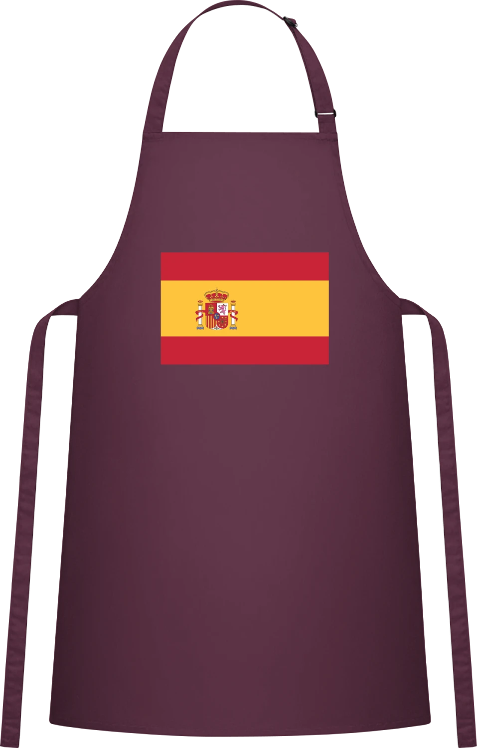 Spain Flag - Aubergine Cotton Bib Apron - Front