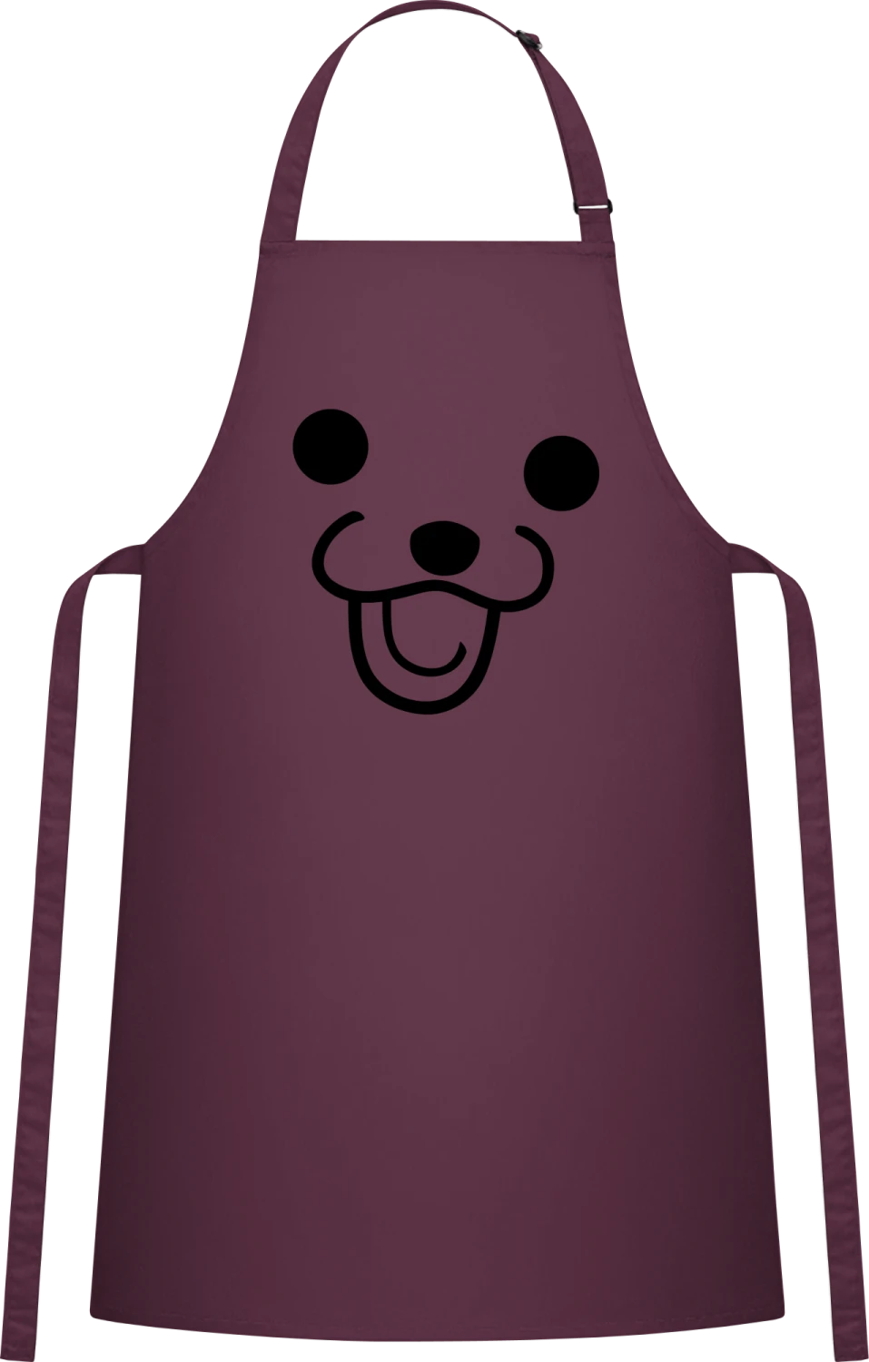 Meme Pedo Bear Face - Aubergine Cotton Bib Apron - Front