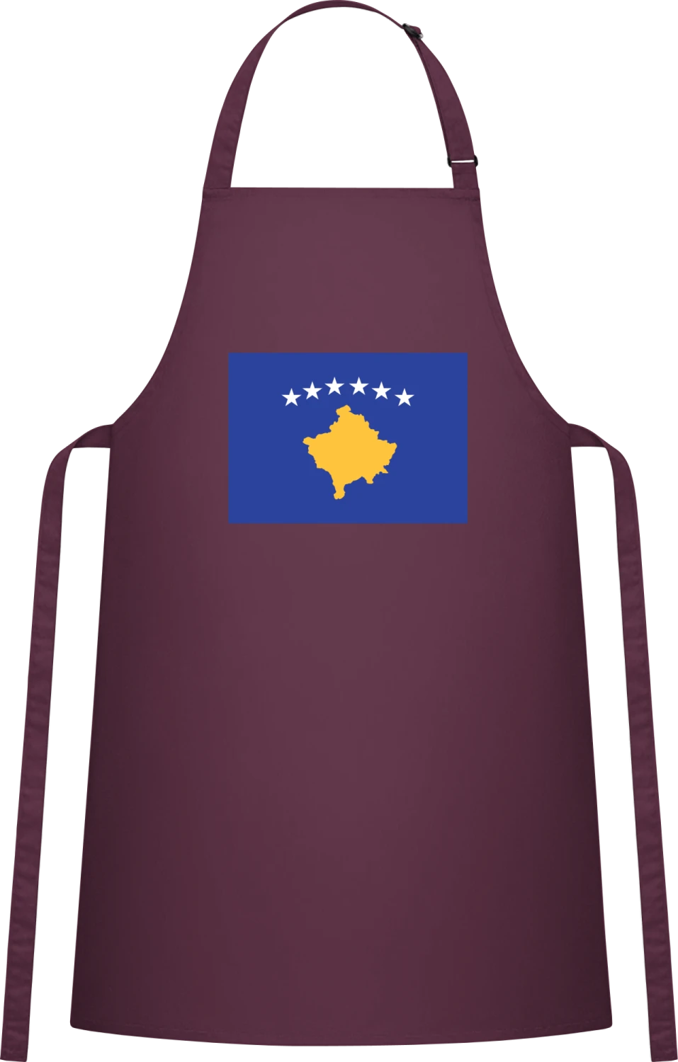 Kosovo Flag - Aubergine Cotton Bib Apron - Front