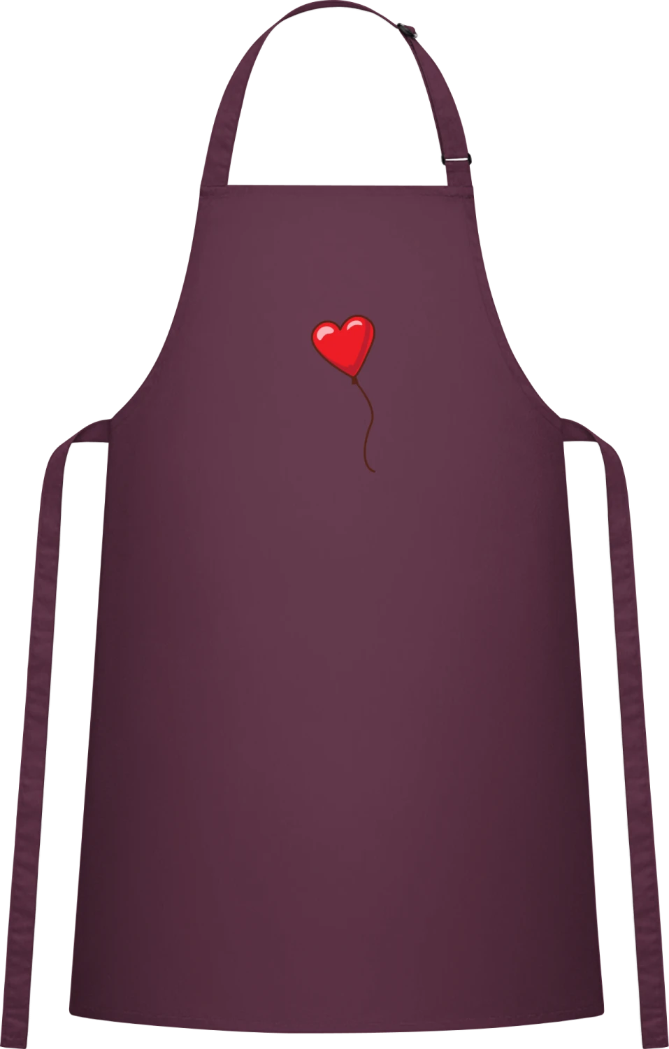 Heart Balloon - Aubergine Cotton Bib Apron - Front