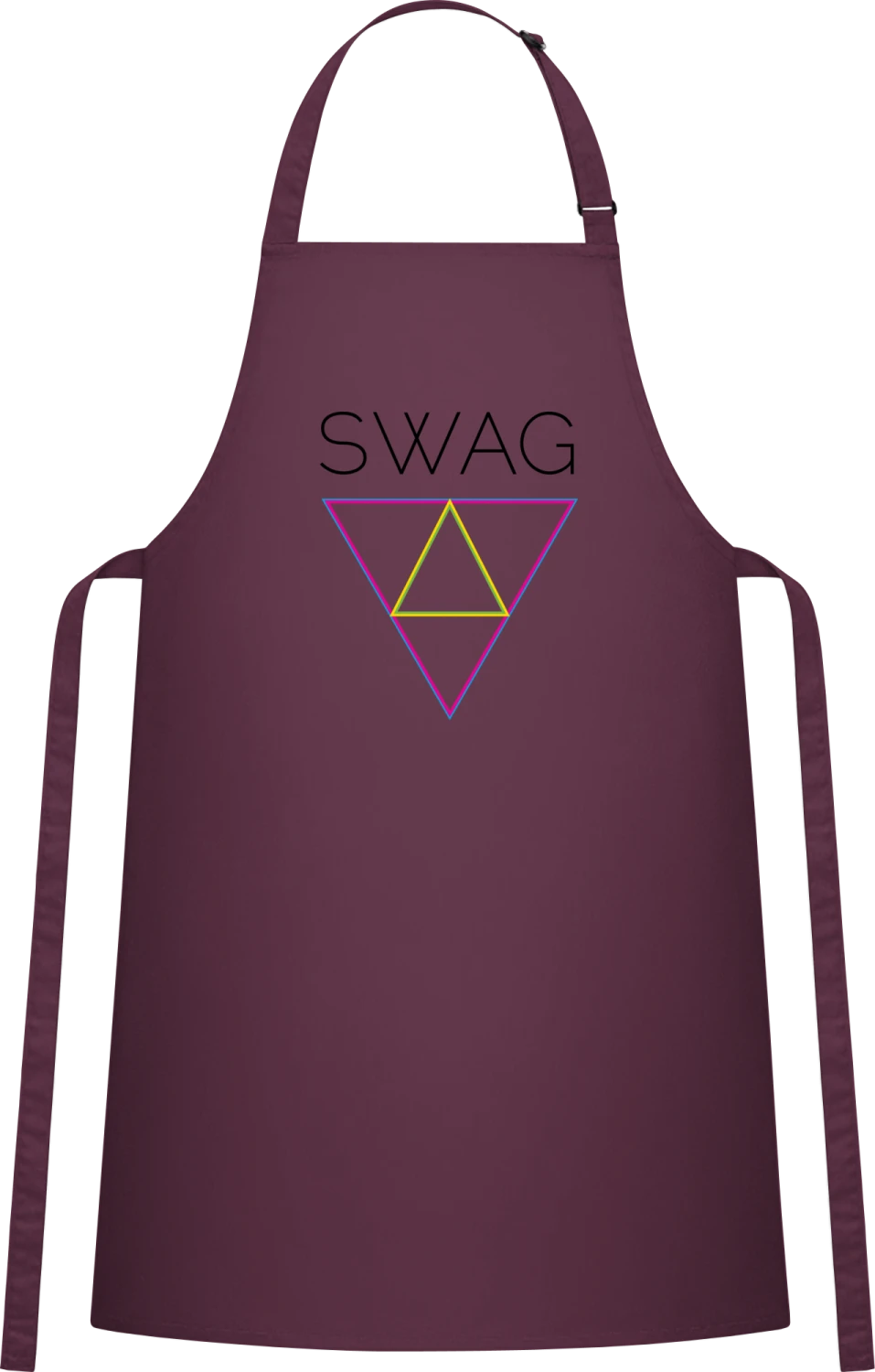 SWAG Triangle - Aubergine Cotton Bib Apron - Front