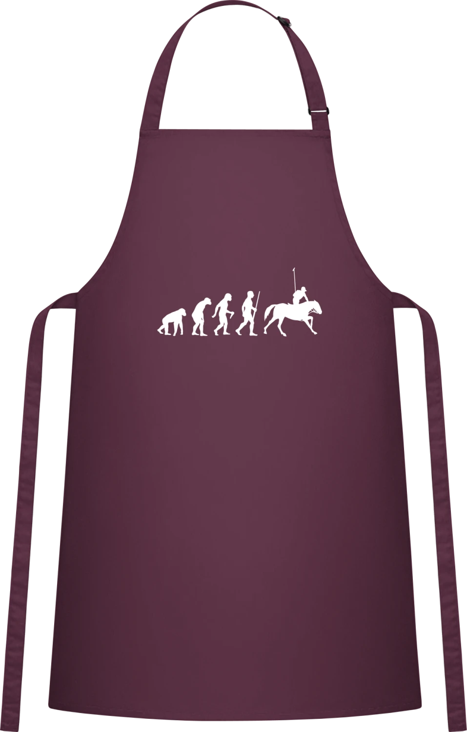 Horse Racing Evolution Humour - Aubergine Cotton Bib Apron - Front