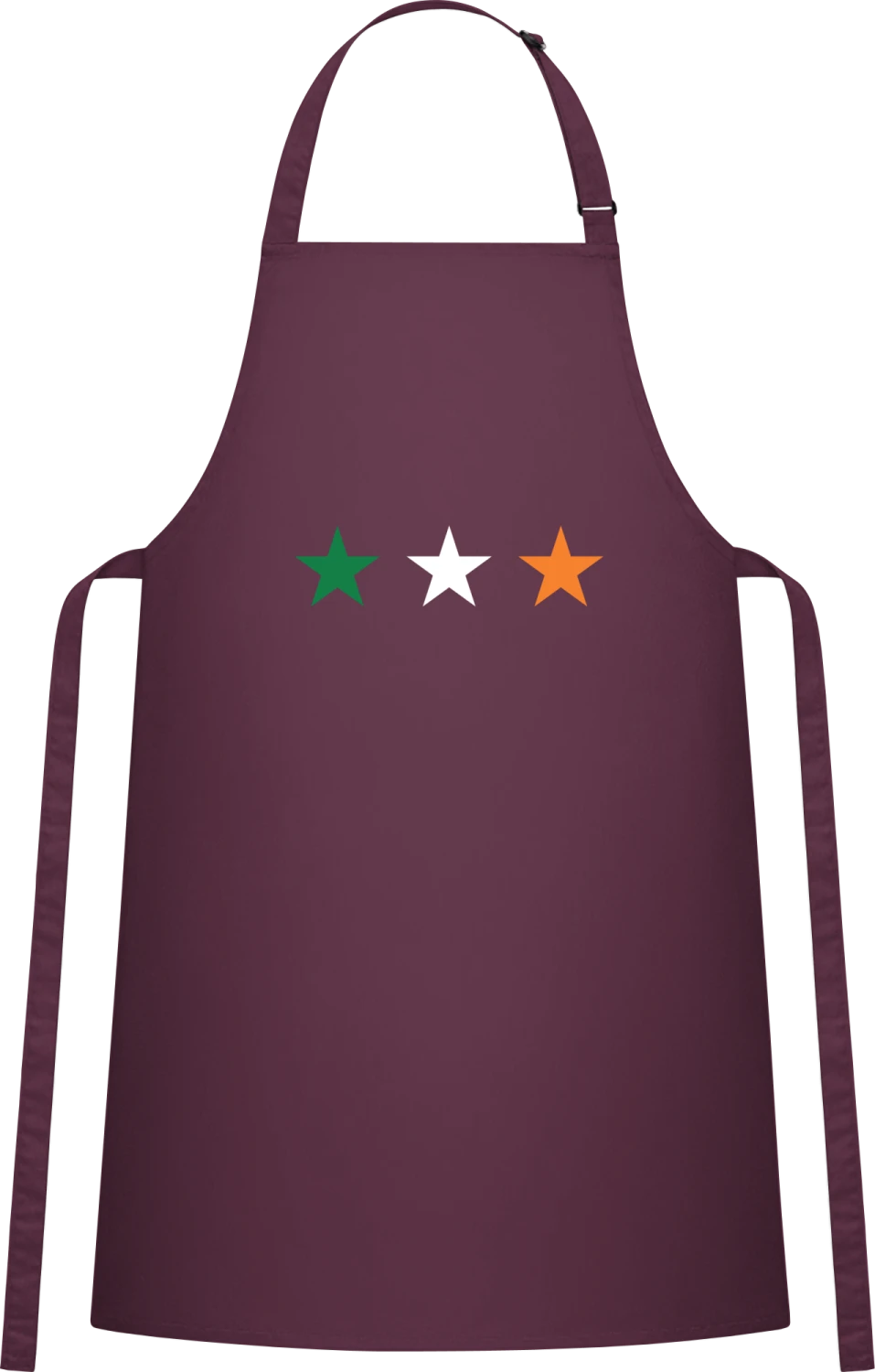 Ireland Stars - Aubergine Cotton Bib Apron - Front