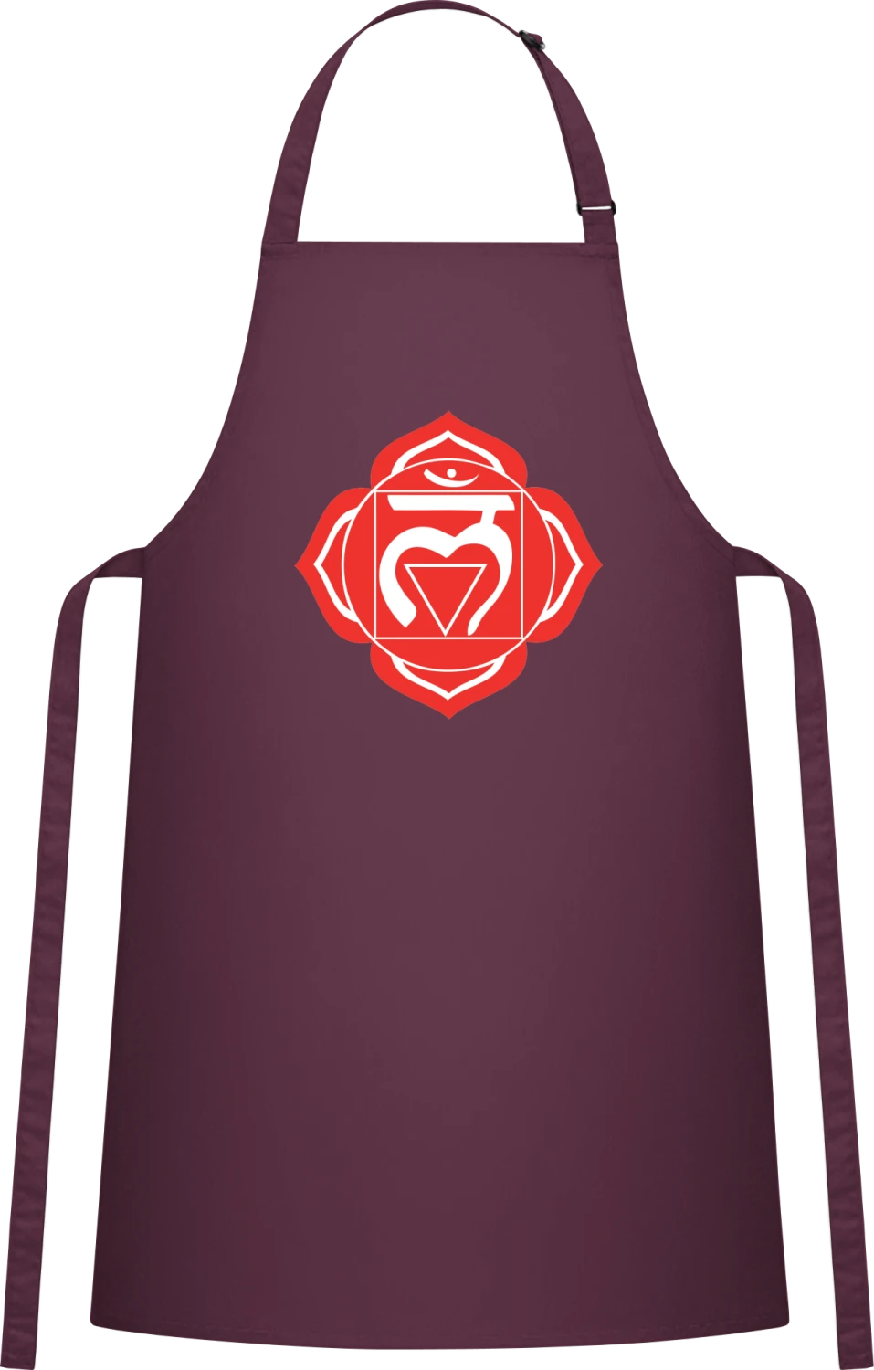 Chakra Muladhara - Aubergine Cotton Bib Apron - Front