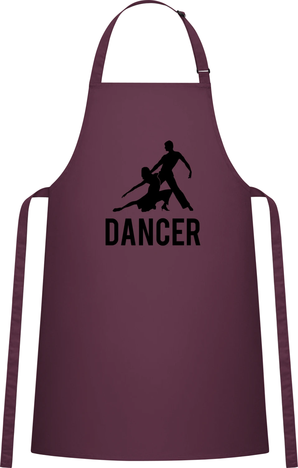 Salsa Tango Dancer - Aubergine Cotton Bib Apron - Front