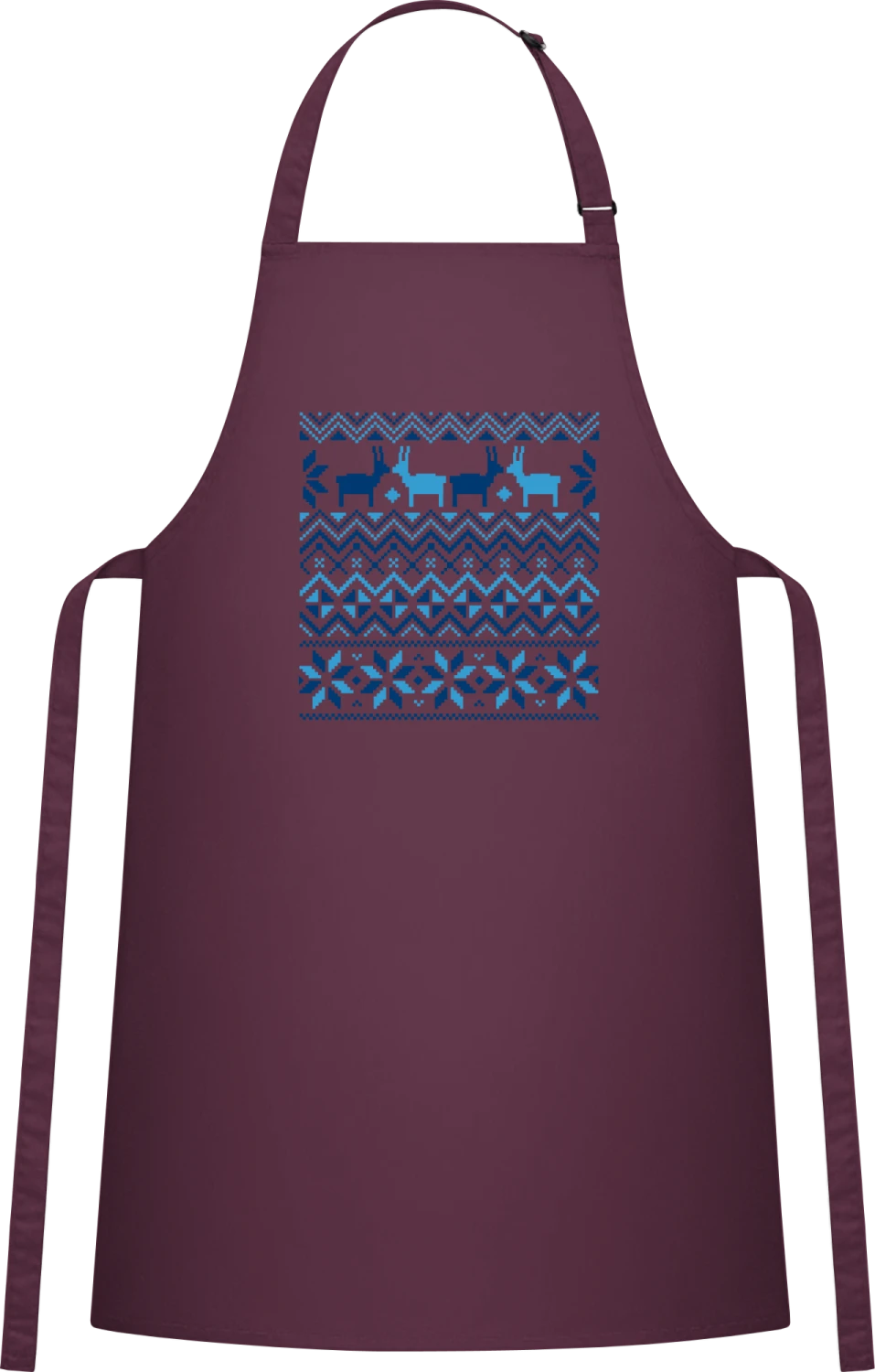 Winter Pattern - Aubergine Cotton Bib Apron - Front