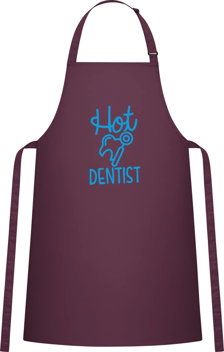 Hot Dentist - Aubergine Cotton Bib Apron - Front