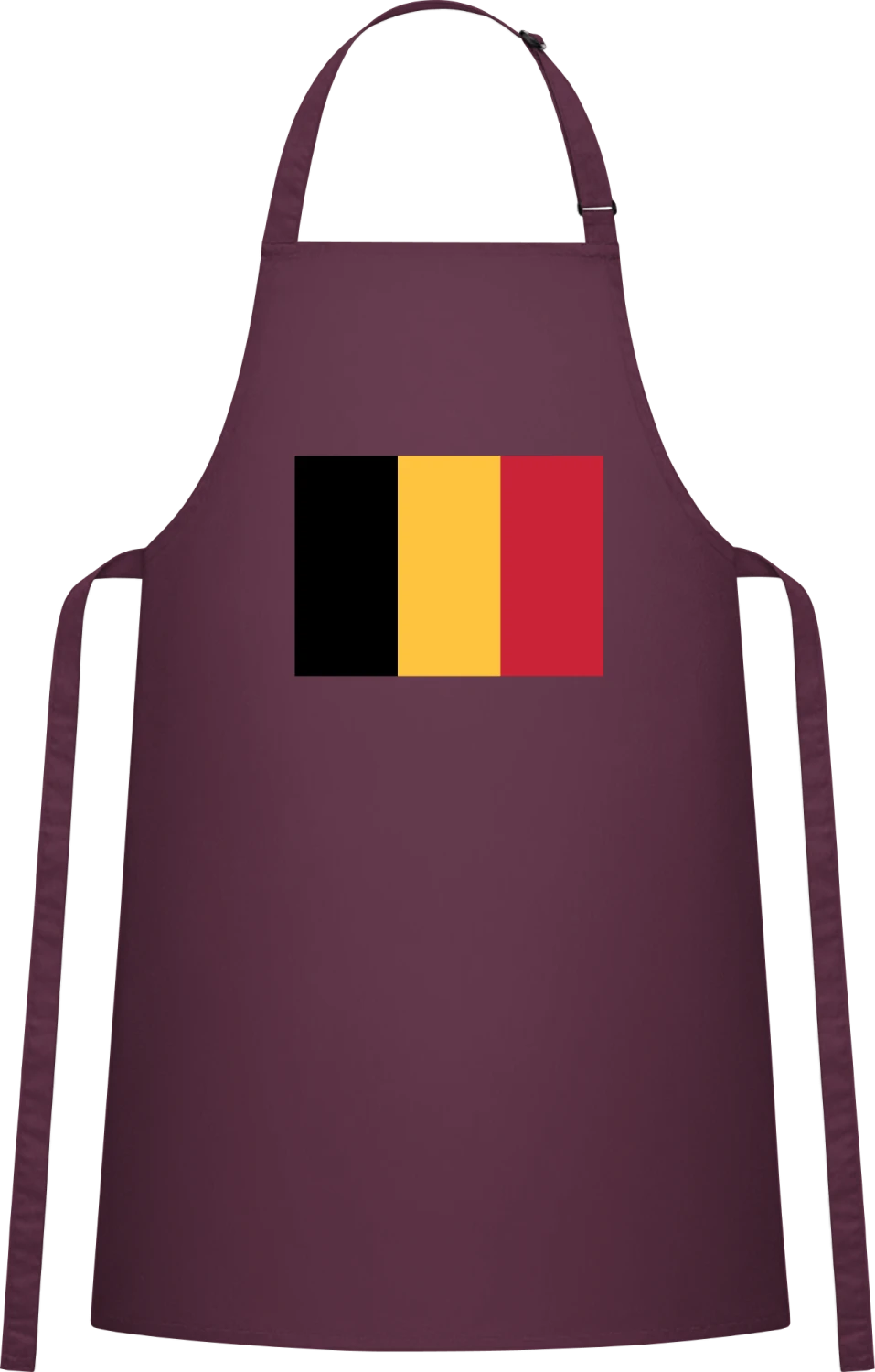 Belgium Flag - Aubergine Cotton Bib Apron - Front