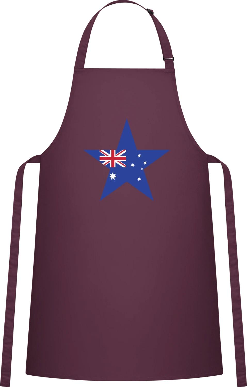 Australian Star - Aubergine Cotton Bib Apron - Front