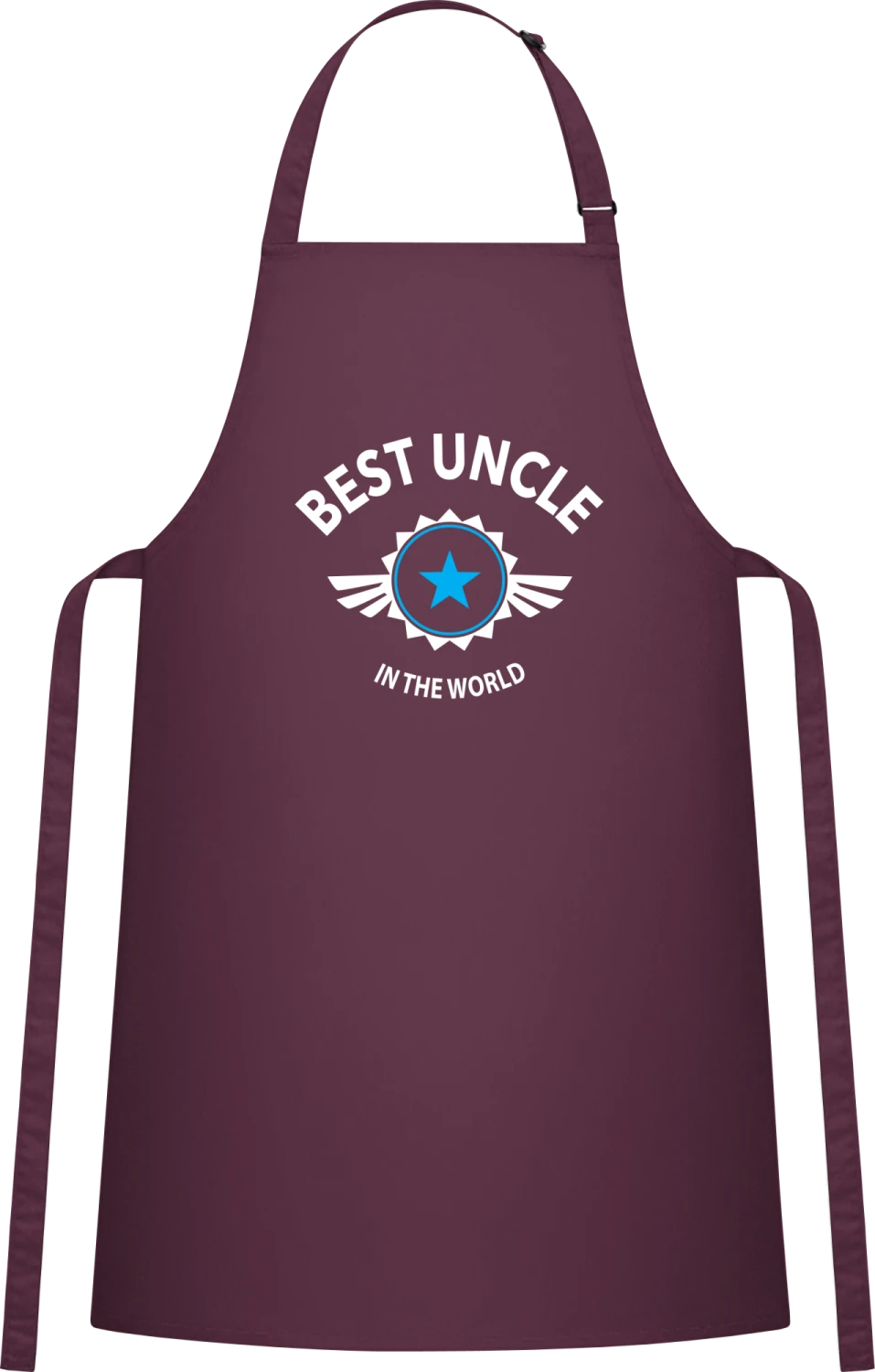 Best Uncle in the World - Aubergine Cotton Bib Apron - Front