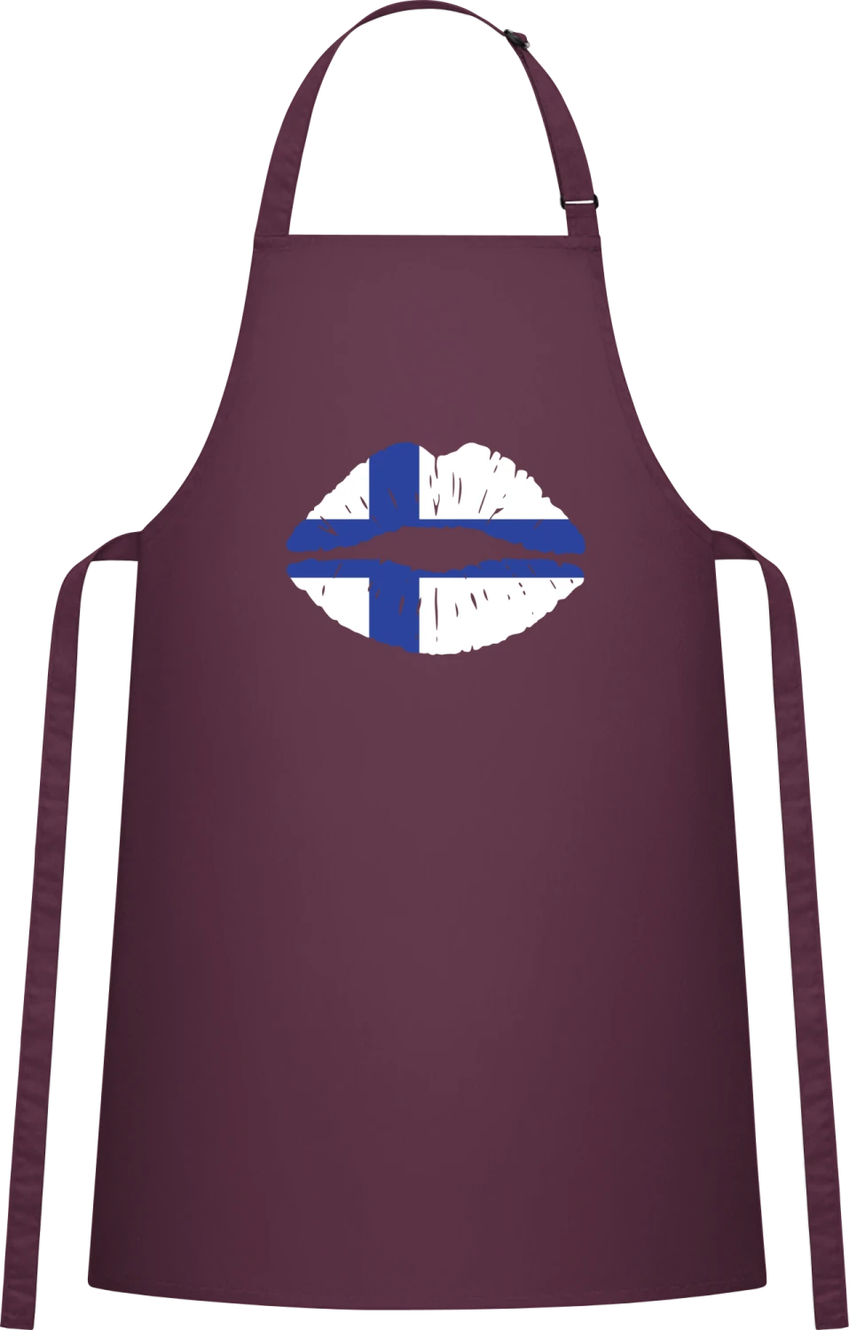 Finnish Kiss - Aubergine Cotton Bib Apron - Front