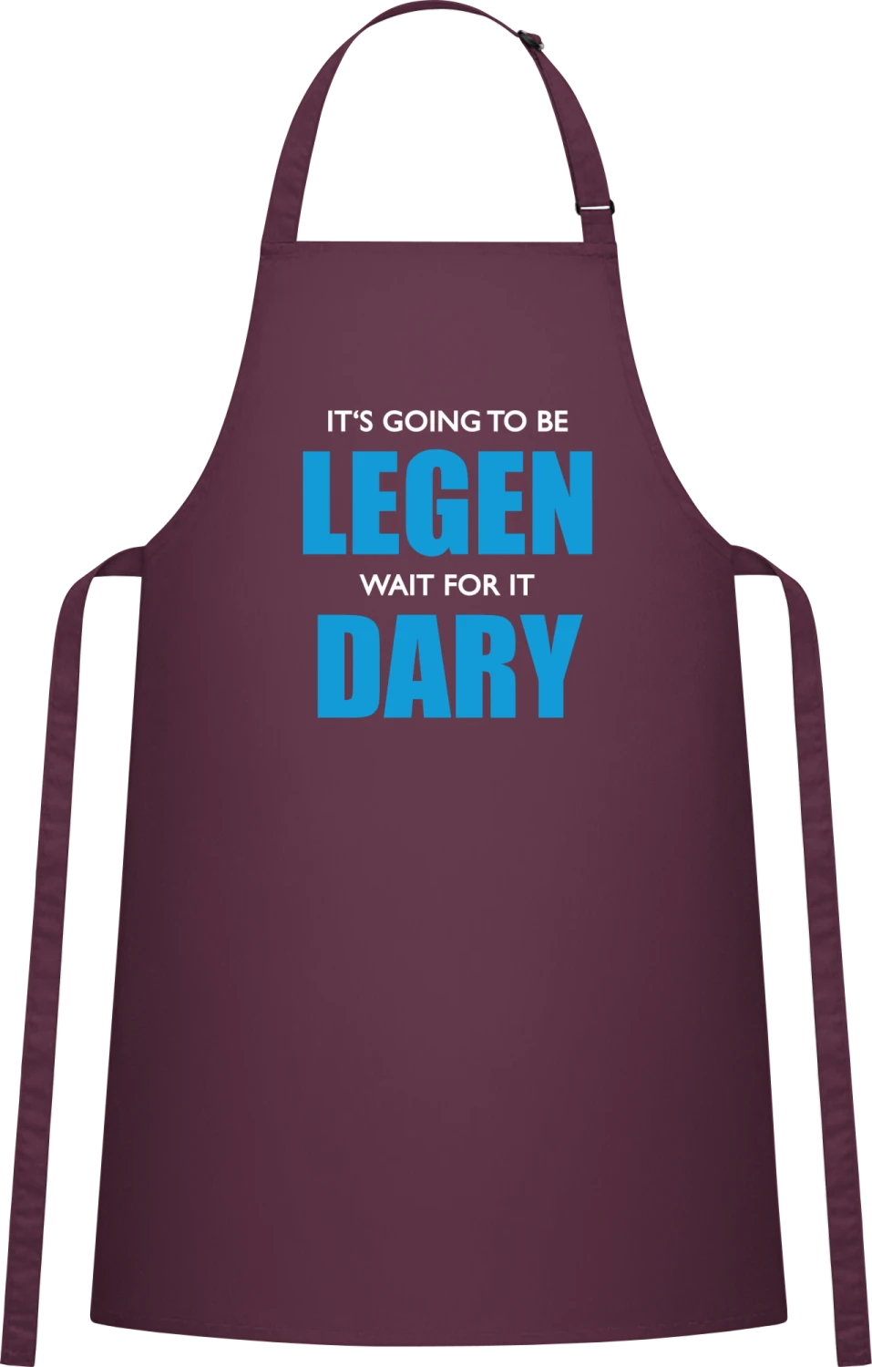 Legen wait for it Dary - Aubergine Cotton Bib Apron - Front