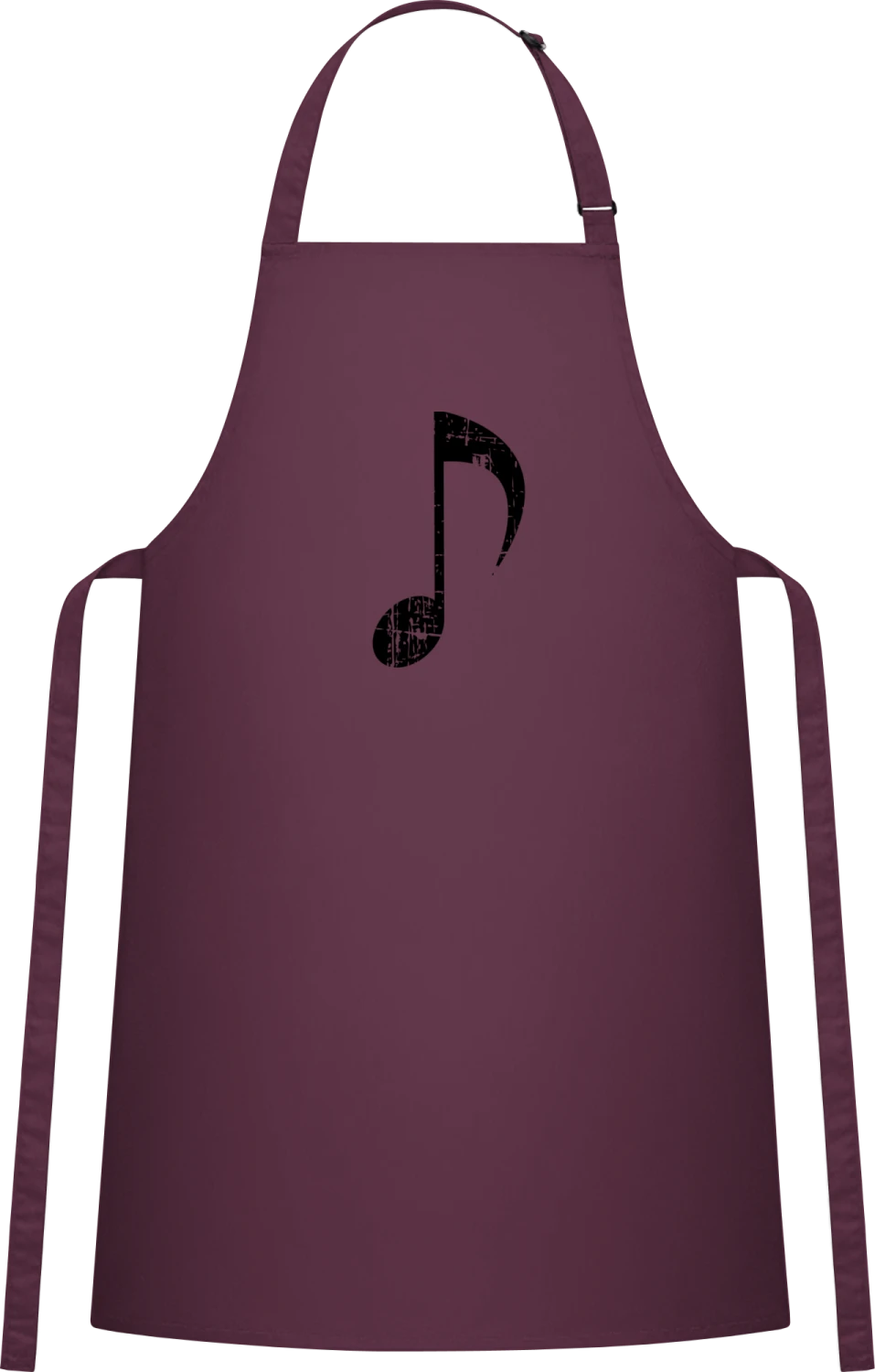 Music Note Vintage - Aubergine Cotton Bib Apron - Front