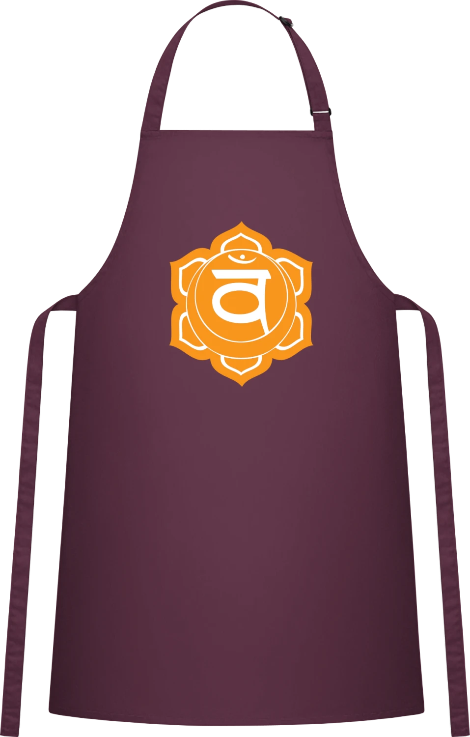 Chakra Svadhisthana - Aubergine Cotton Bib Apron - Front