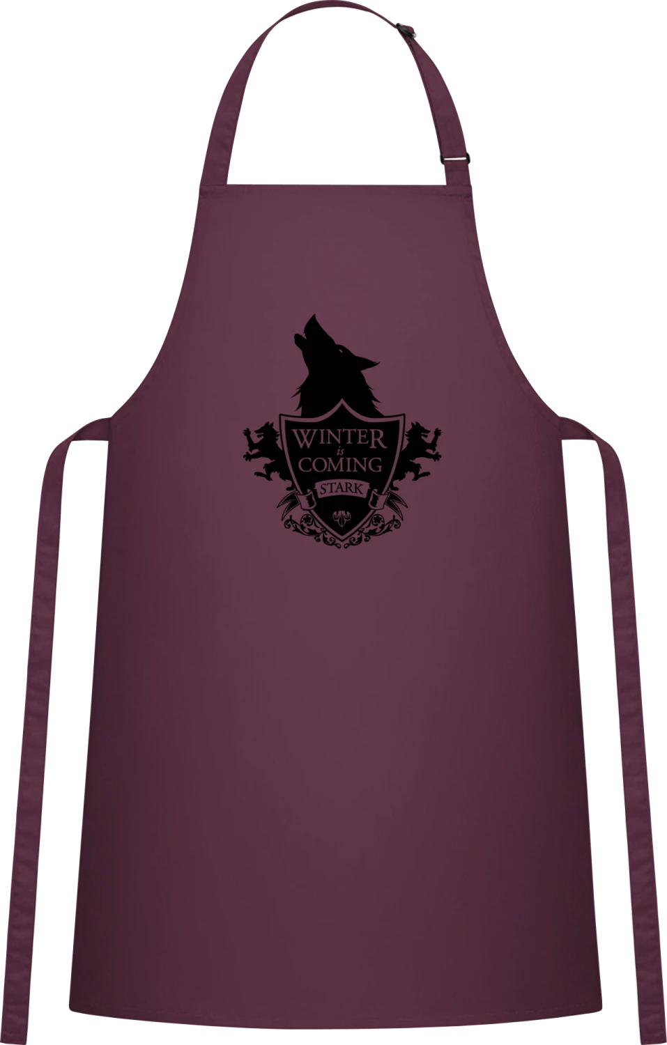 Winter Is Coming Stark - Aubergine Cotton Bib Apron - Front