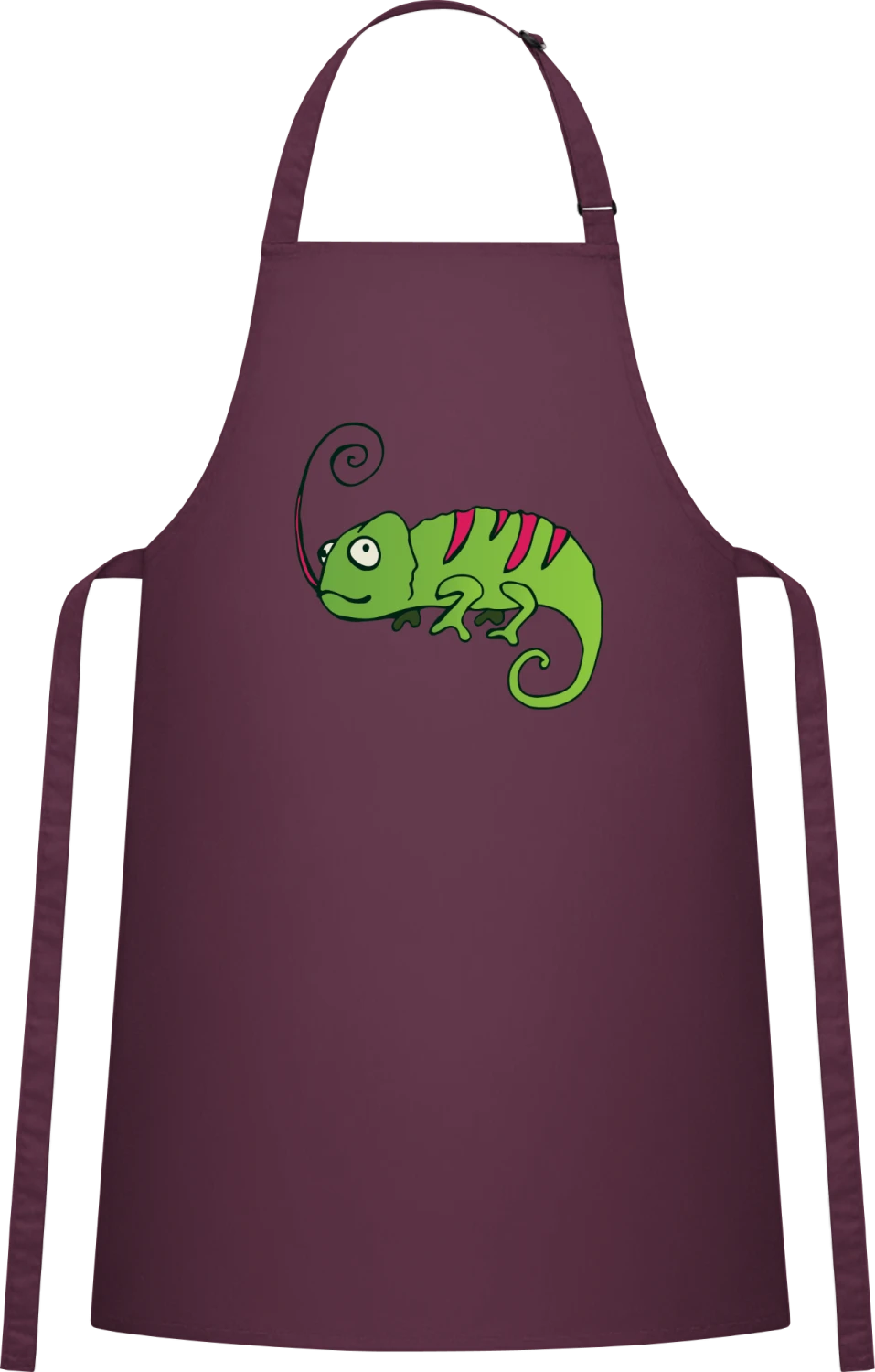 Cameleon - Aubergine Cotton Bib Apron - Front