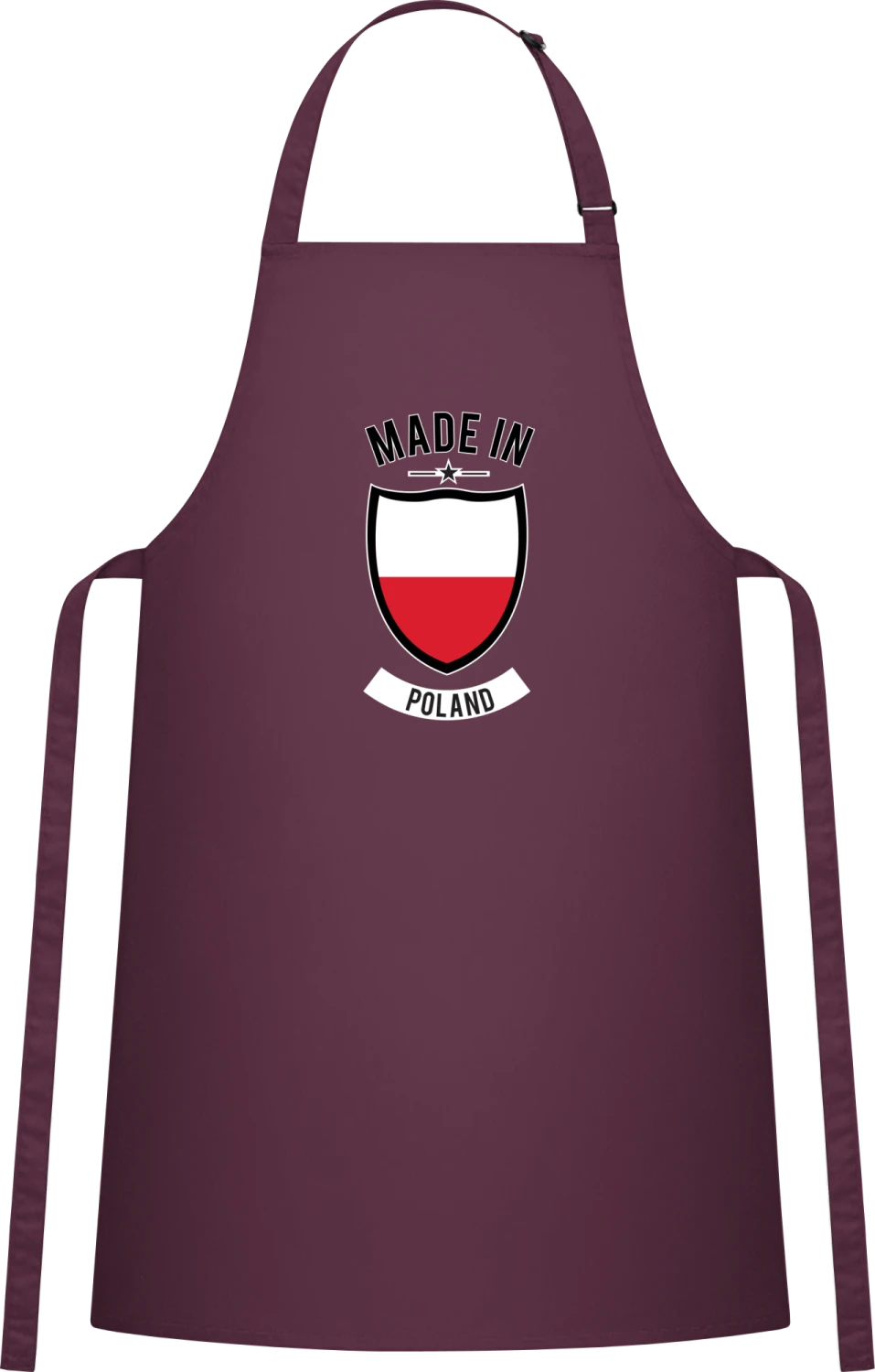 Made in Poland - Aubergine Cotton Bib Apron - Front