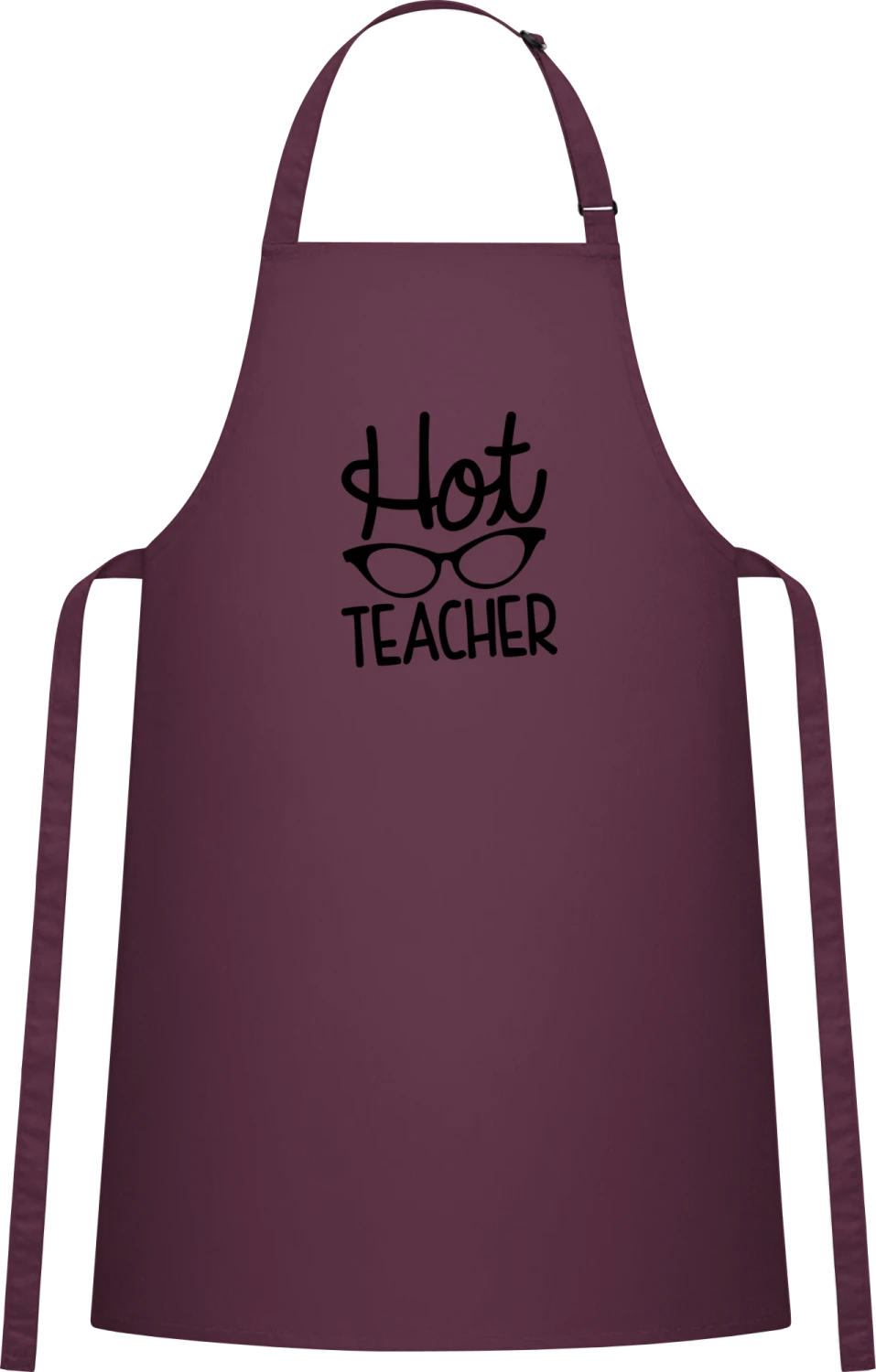 Hot Teacher Female - Aubergine Cotton Bib Apron - Front