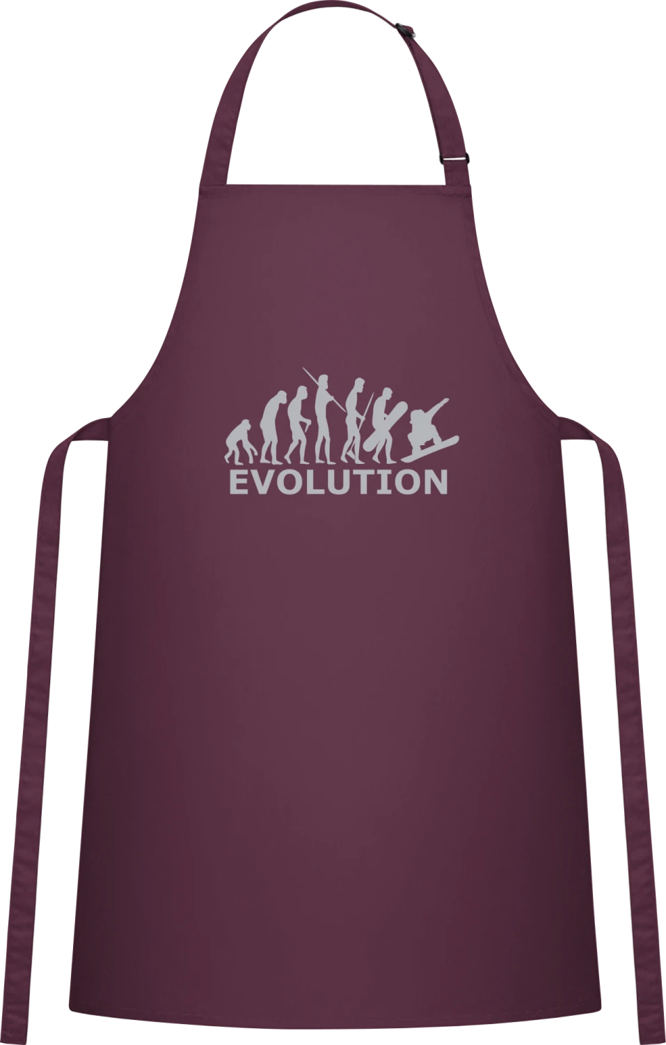 Snowboarder Evolution - Aubergine Cotton Bib Apron - Front