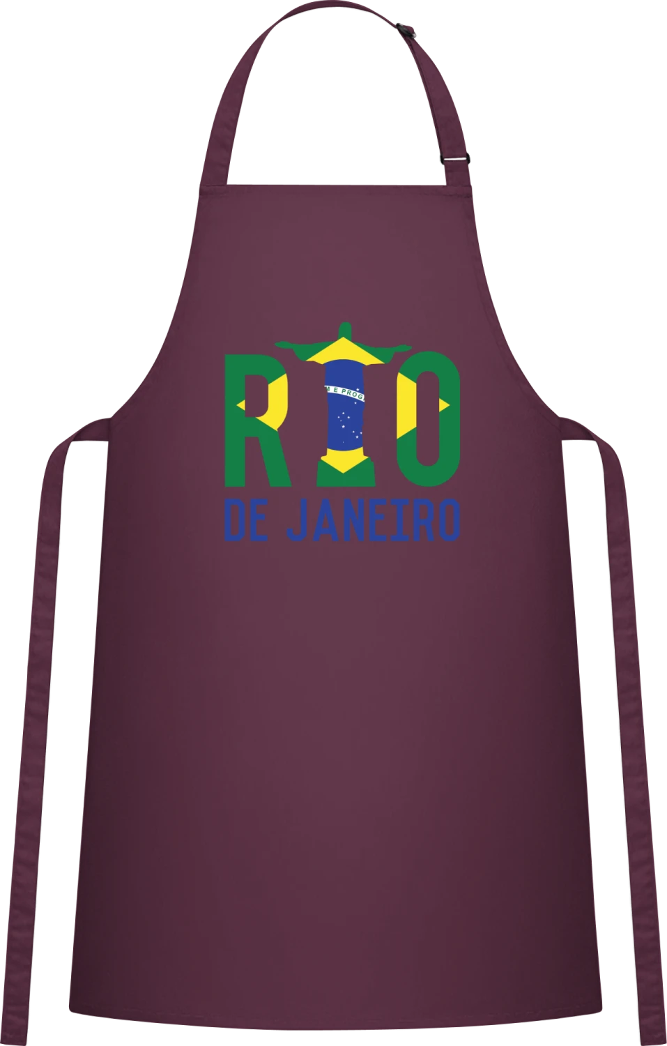 Rio Brazil - Aubergine Cotton Bib Apron - Front