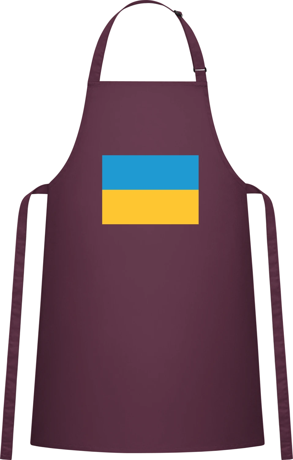 Ukraine Flag - Aubergine Cotton Bib Apron - Front