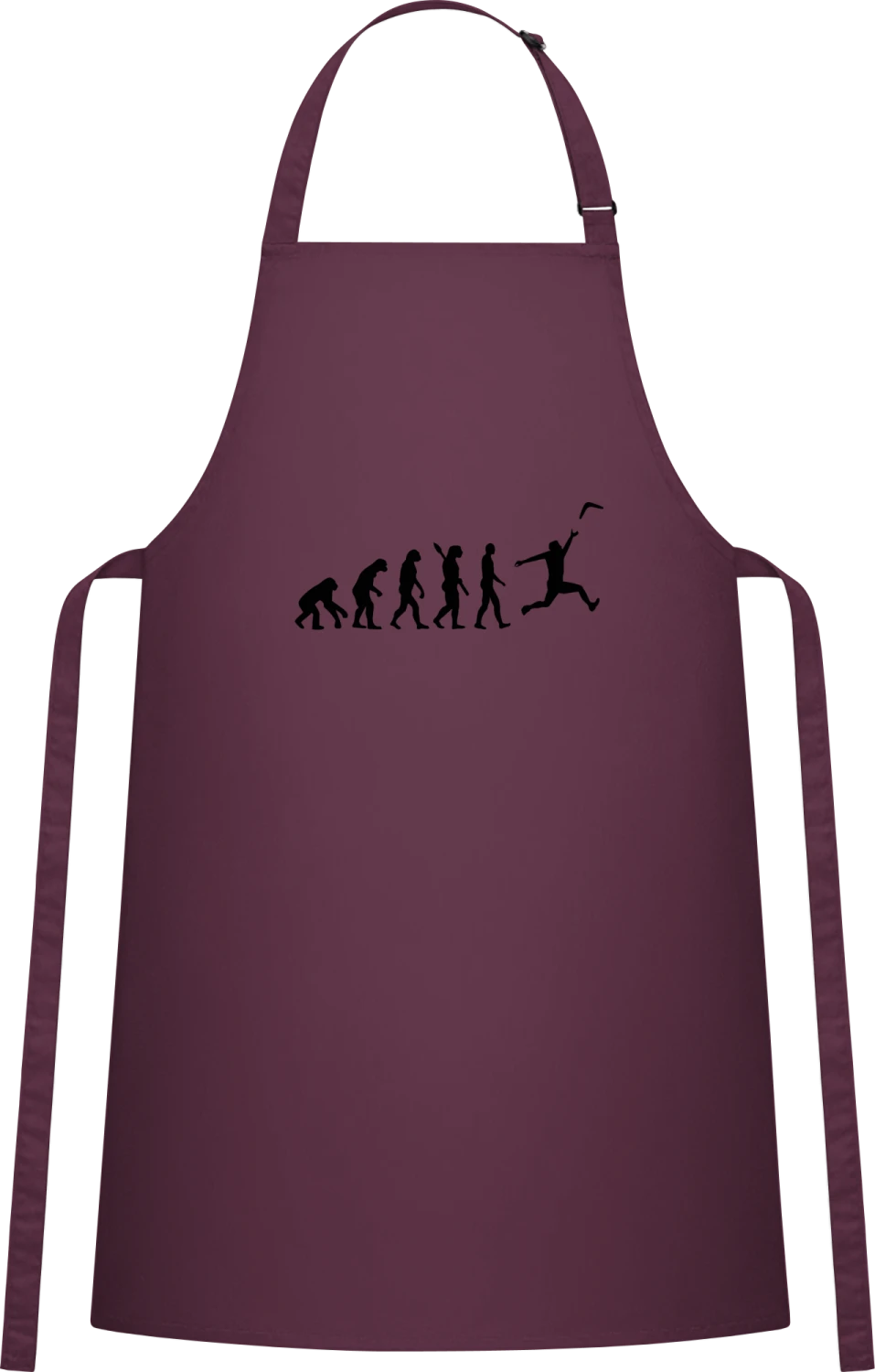 Boomerang - Aubergine Cotton Bib Apron - Front