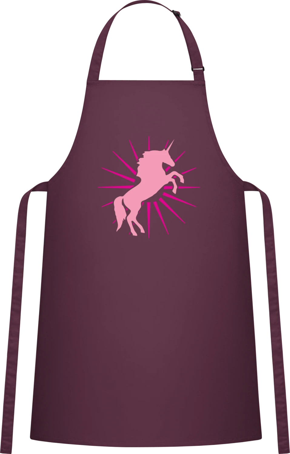 Unicorn Star - Aubergine Cotton Bib Apron - Front